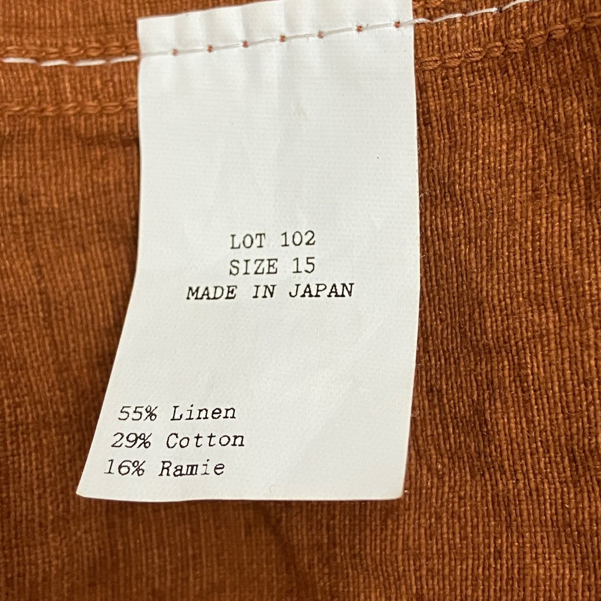 SIR GUY SHIRT2ポケットコットンリネンシャツLOT 102