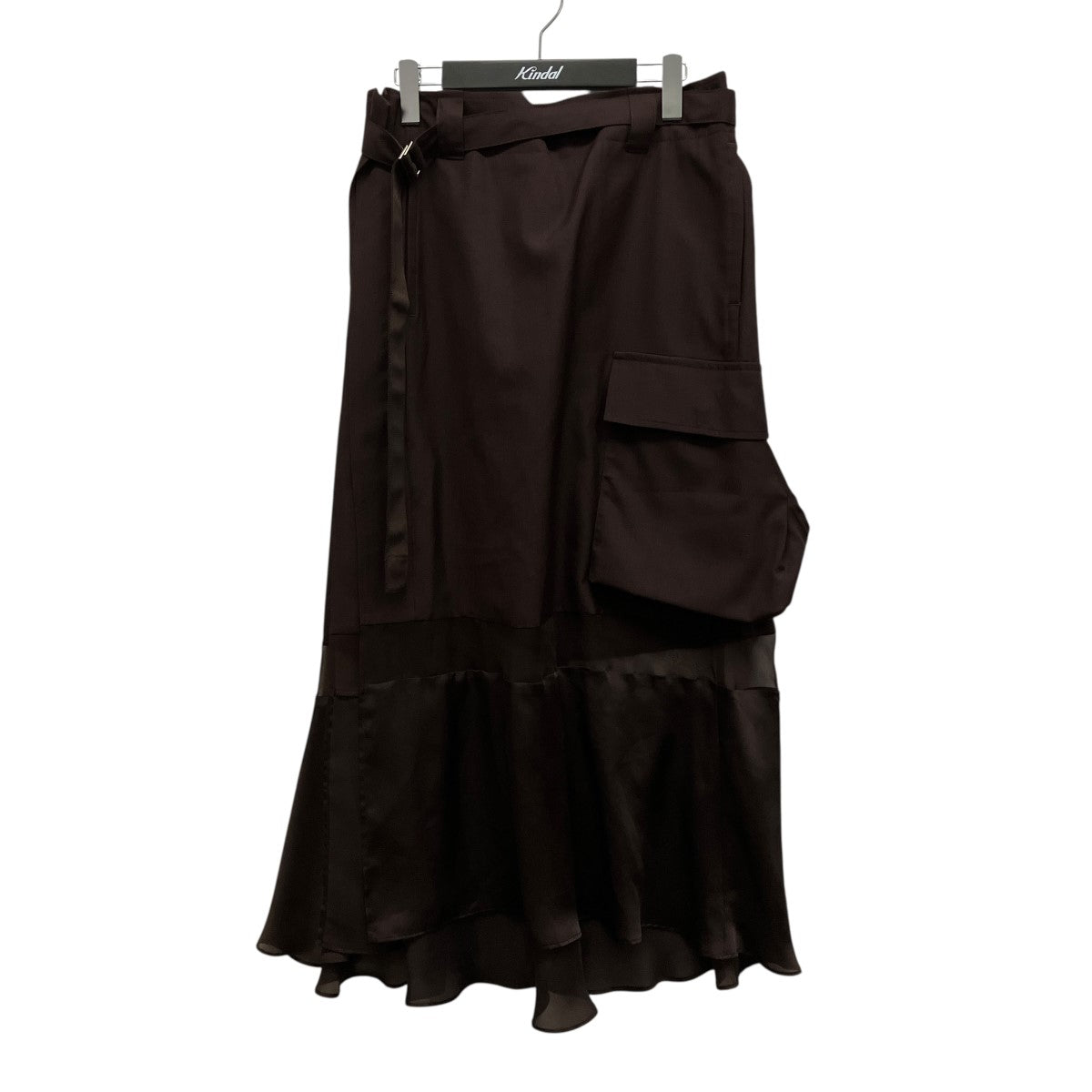 SUITING MIX SKIRTィフォン切替ミディアムスカート25-07948