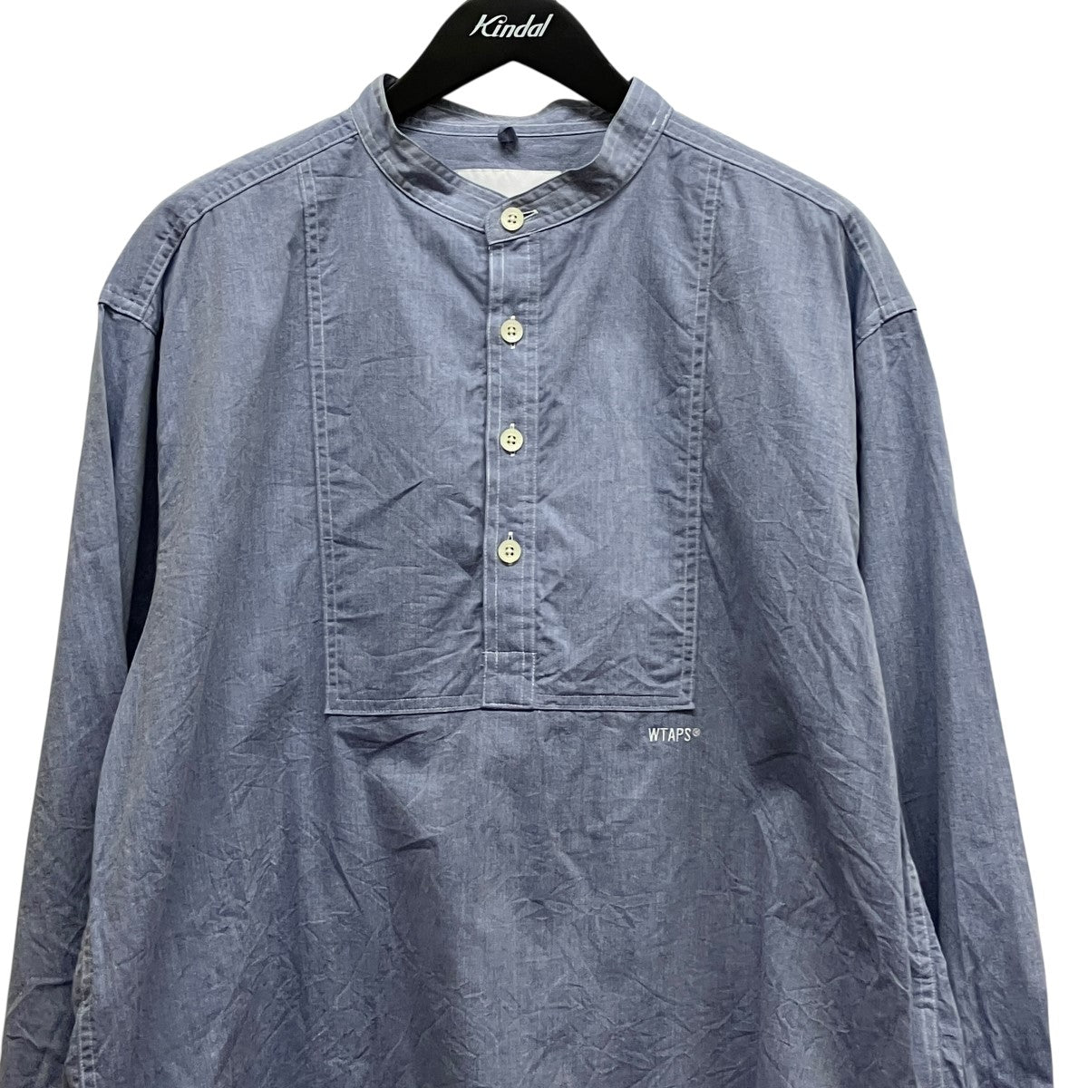 WTAPS(ダブルタップス) BIB LS COTTON．CHAMBRAYバンドカラーシャツ