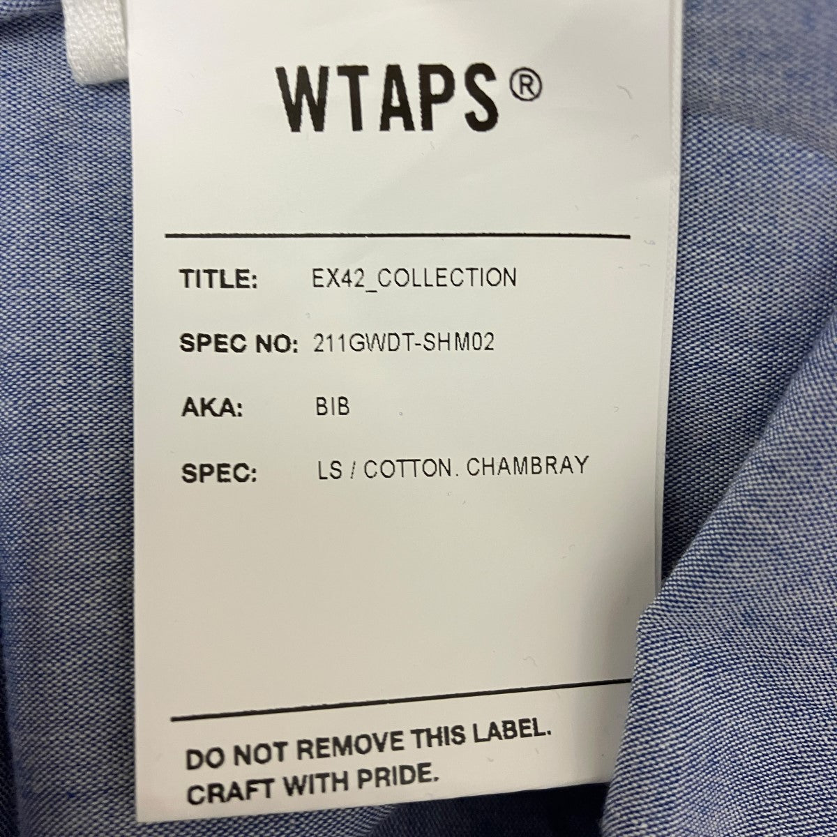 BIB LS COTTON．CHAMBRAYバンドカラーシャツ211GWDT-SHM02