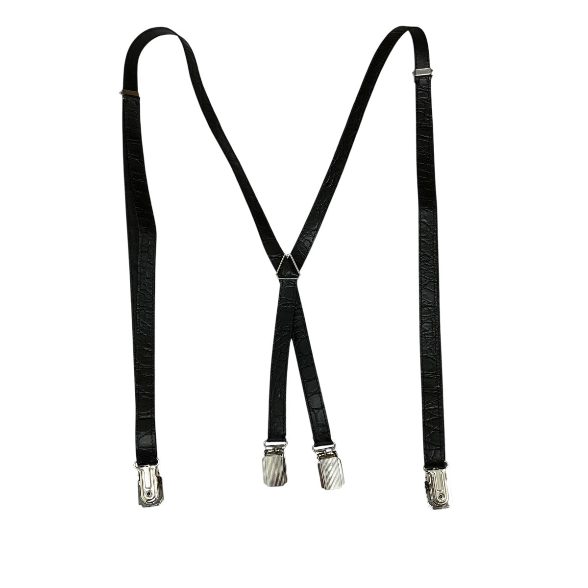 クロコ型押しレザーサスペンダー2AY10837G.38NO.TU