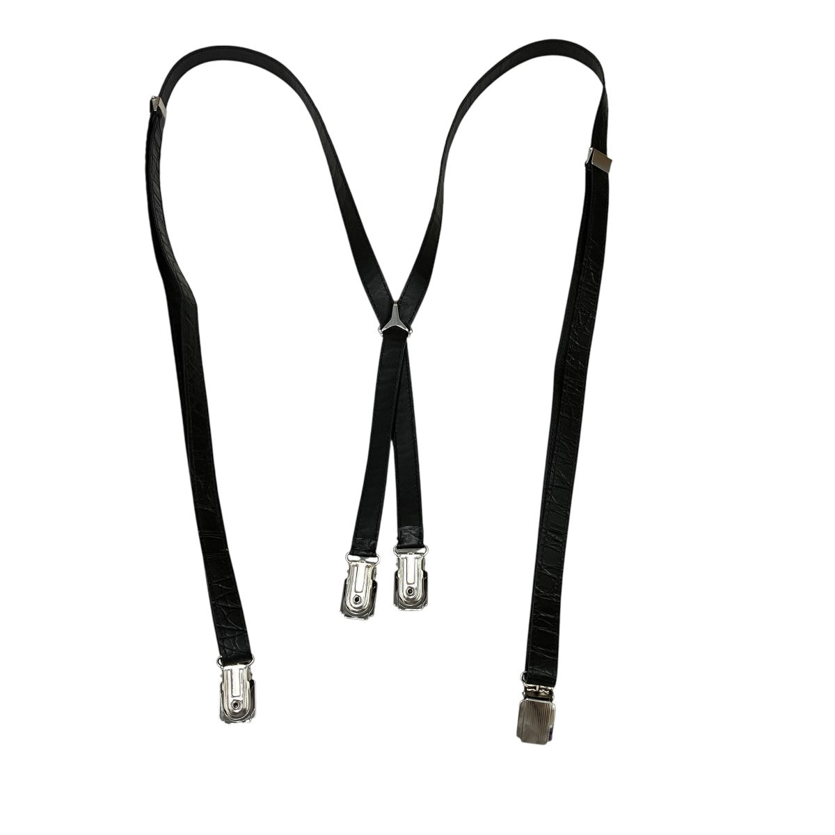 クロコ型押しレザーサスペンダー2AY10837G.38NO.TU