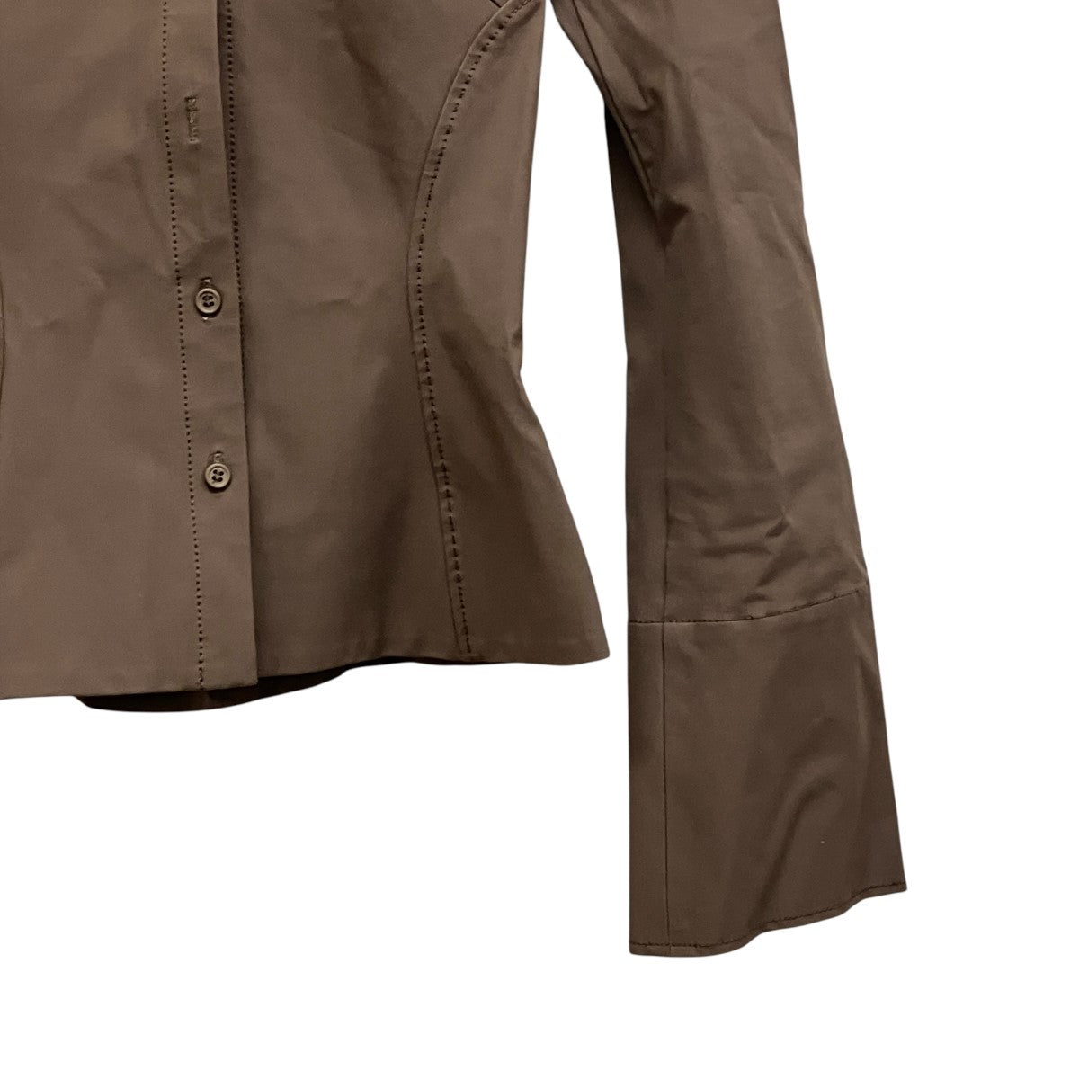 Crema Fitted Buttoned Jacketアームスリットシャツジャケット