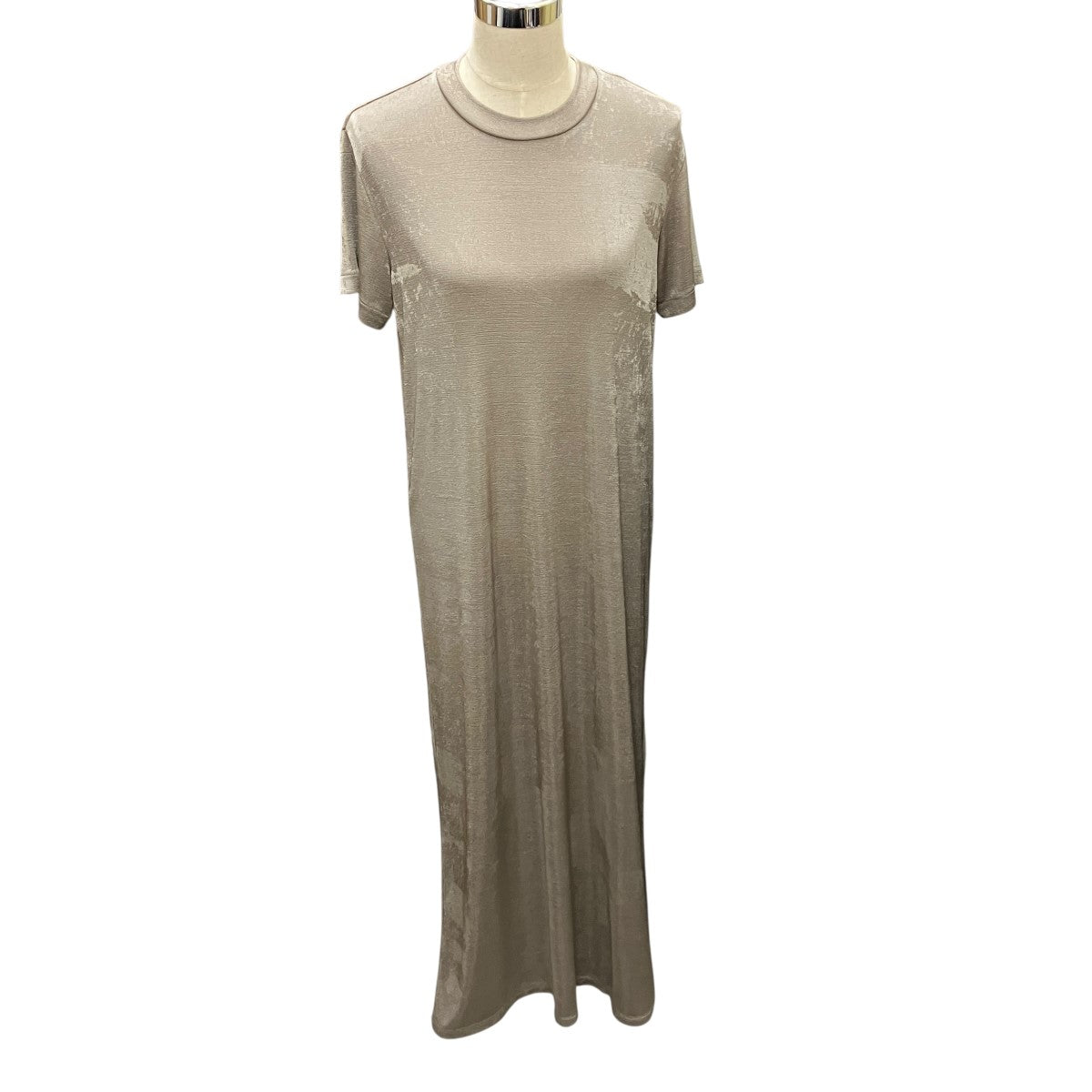 Beige Rib Jersey Short Sleeve Long Dress半袖ジャージーニットワンピースFDR346.JE0110