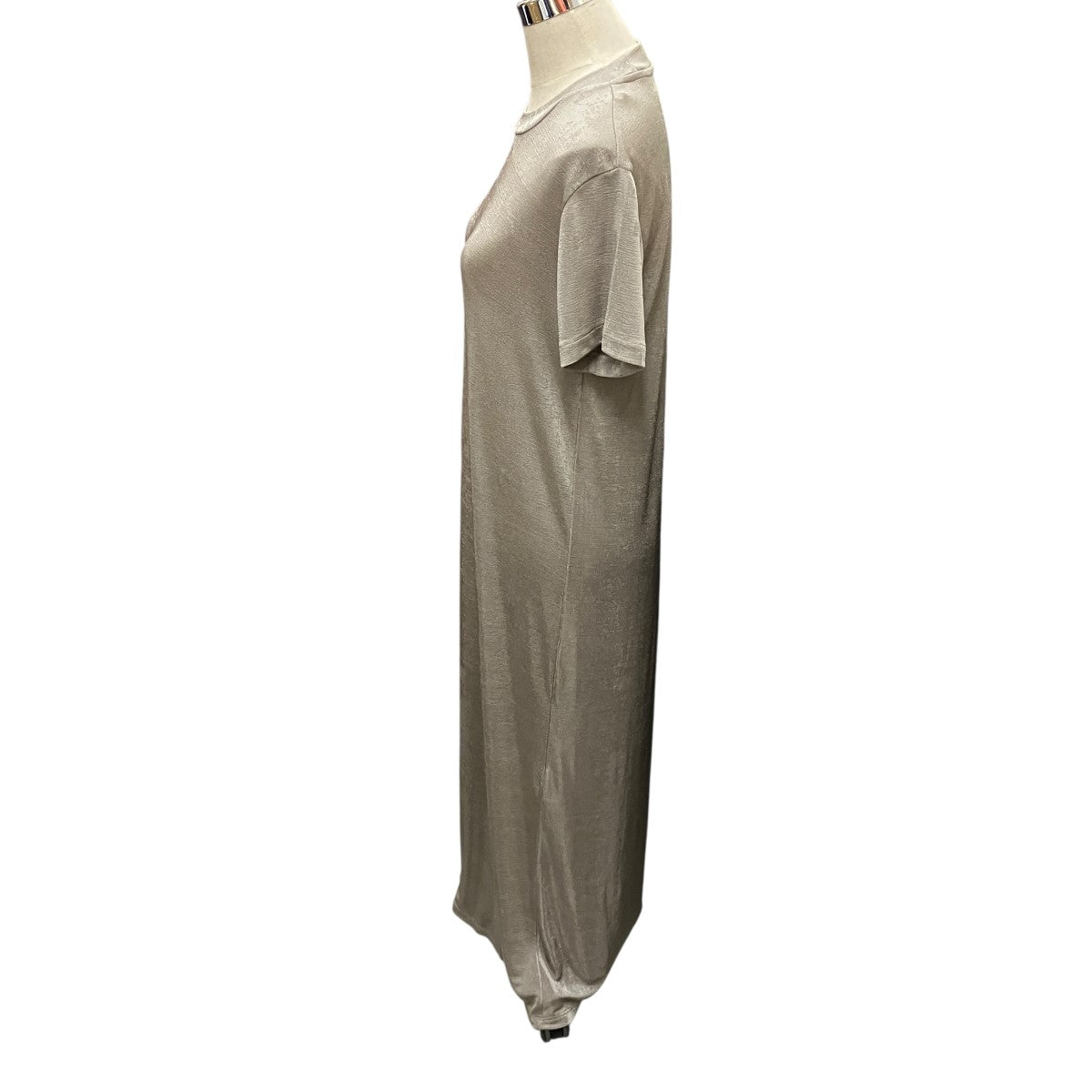 Beige Rib Jersey Short Sleeve Long Dress半袖ジャージーニットワンピースFDR346.JE0110