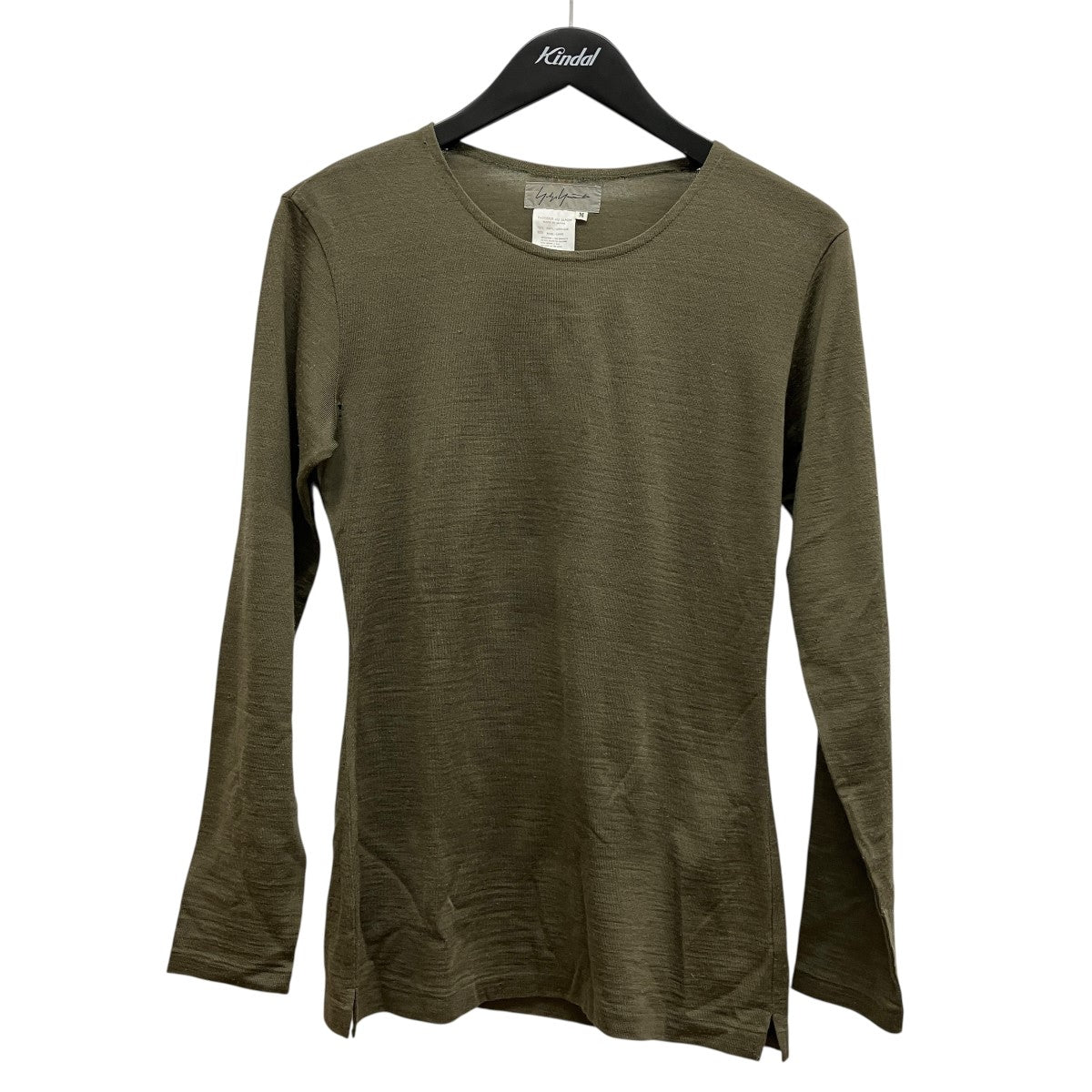 リネン混ニットロングスリーブTシャツ