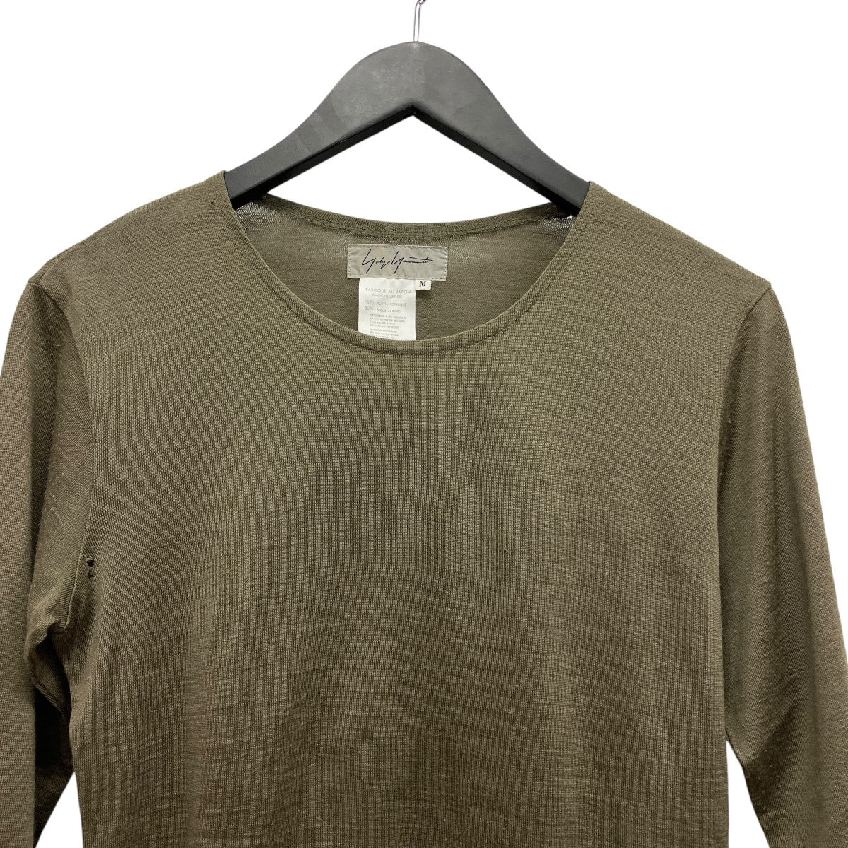 リネン混ニットロングスリーブTシャツ