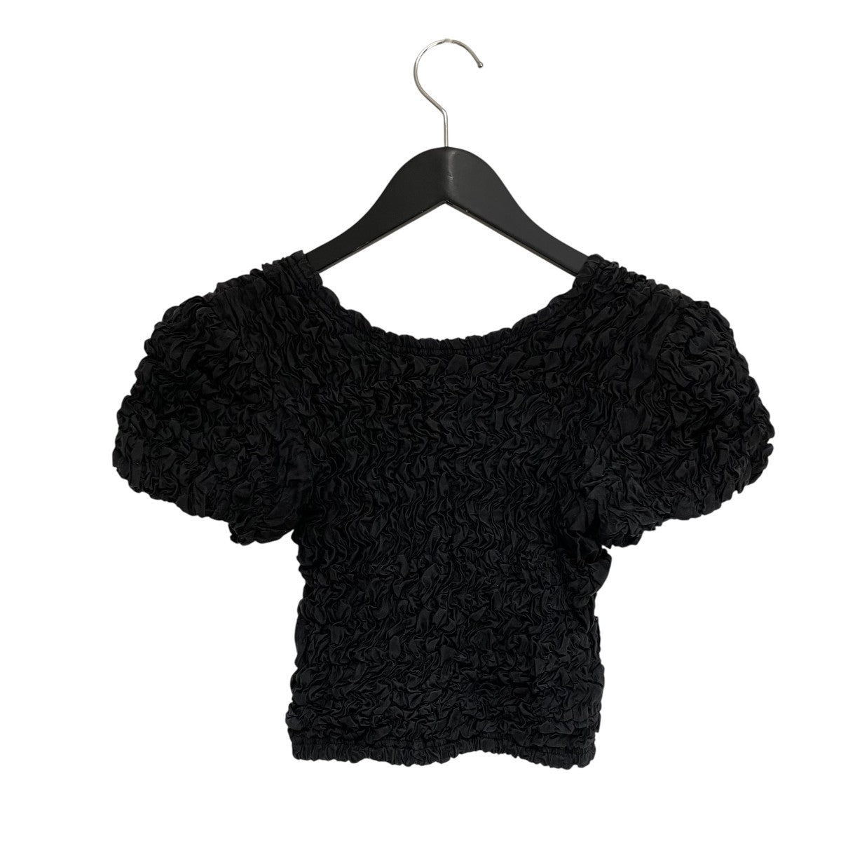 CLANE W FACE SHIRRING TOPSシャーリングミニ半袖カットソー18105-1252