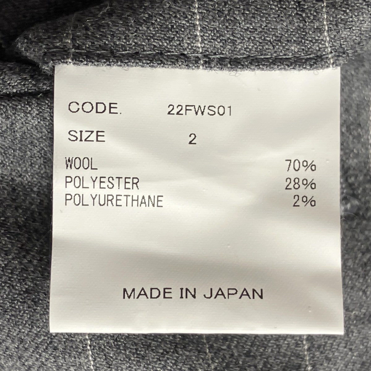 1 TUCK PANTSストライプパンツ22FWS01