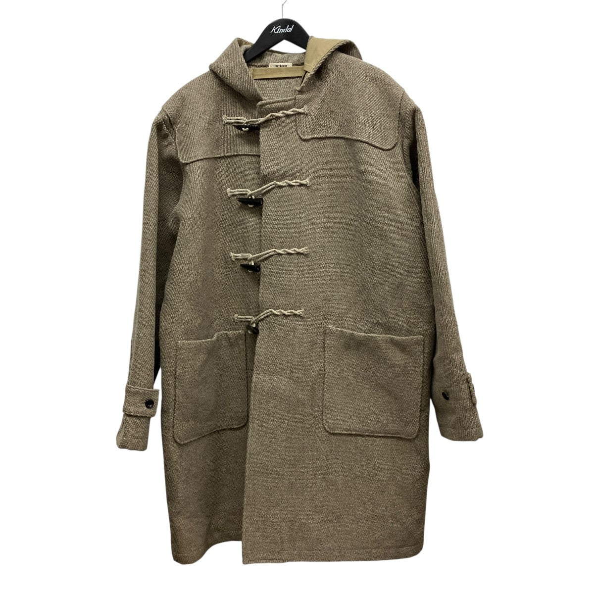 23AWHYPER BIG CASHMERE HEAVY ROYAL NAVY DUFFEL COATカシミヤ混フーデッドダッフルコート