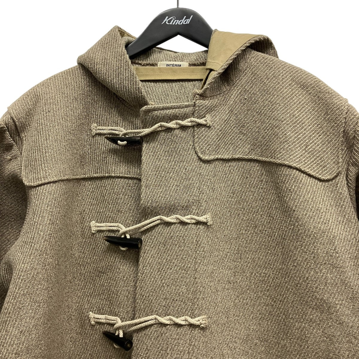 23AWHYPER BIG CASHMERE HEAVY ROYAL NAVY DUFFEL COATカシミヤ混フーデッドダッフルコート