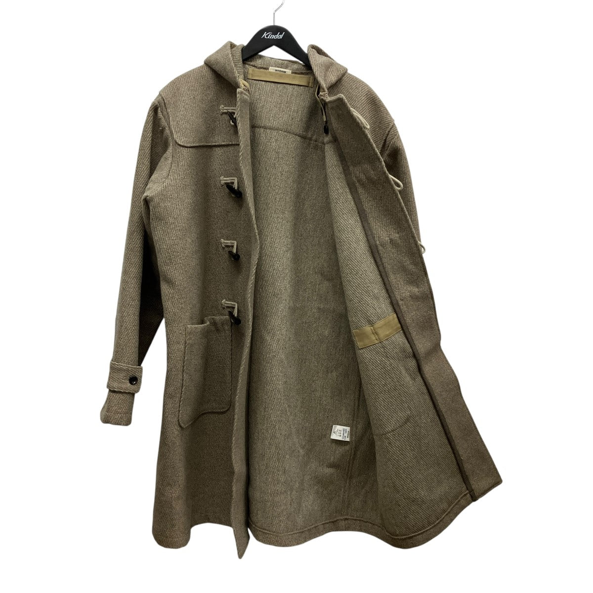 23AWHYPER BIG CASHMERE HEAVY ROYAL NAVY DUFFEL COATカシミヤ混フーデッドダッフルコート