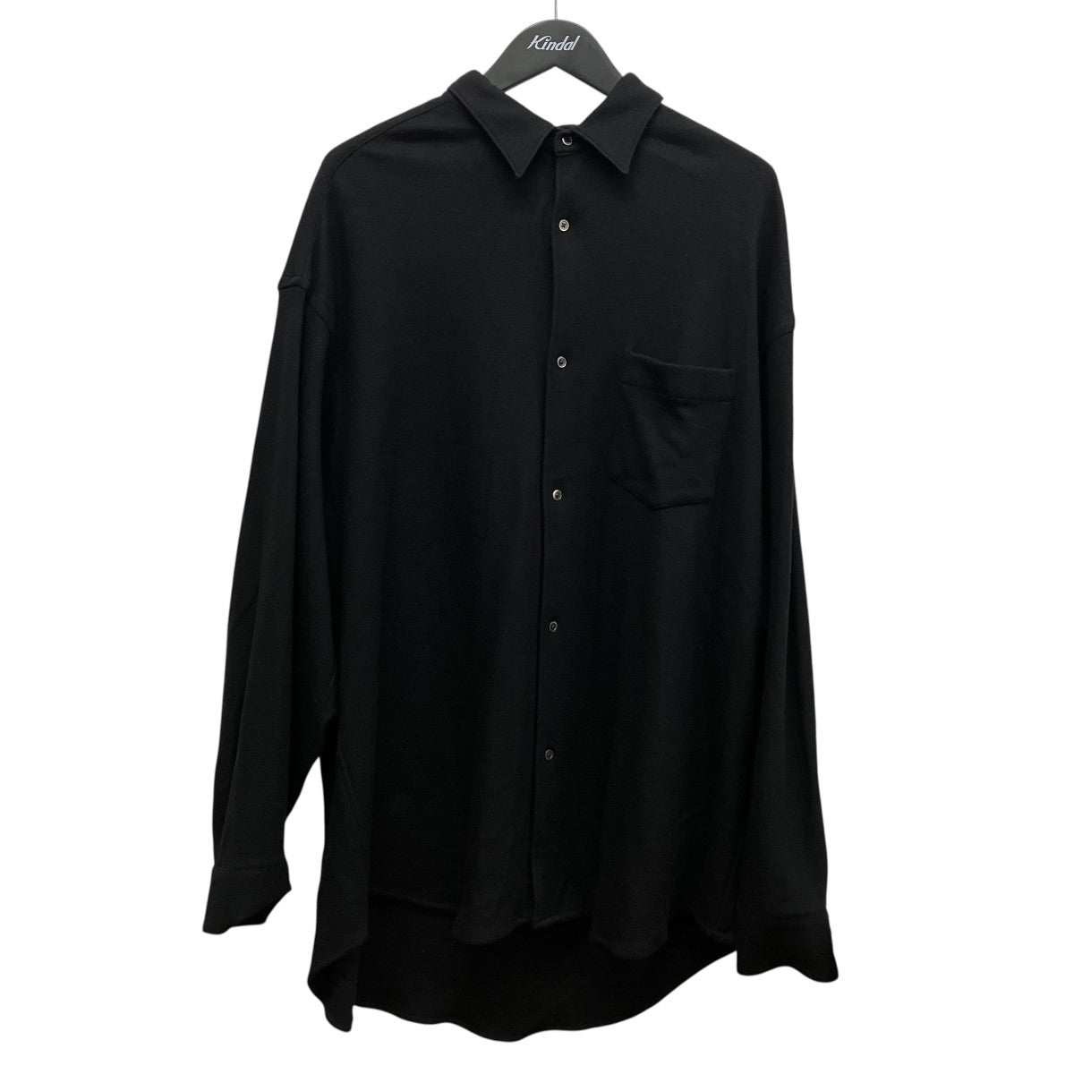 Wool Smooth Flannel Oversized Regular Collar ShirtウールロングスリーブシャツGU253-50221B