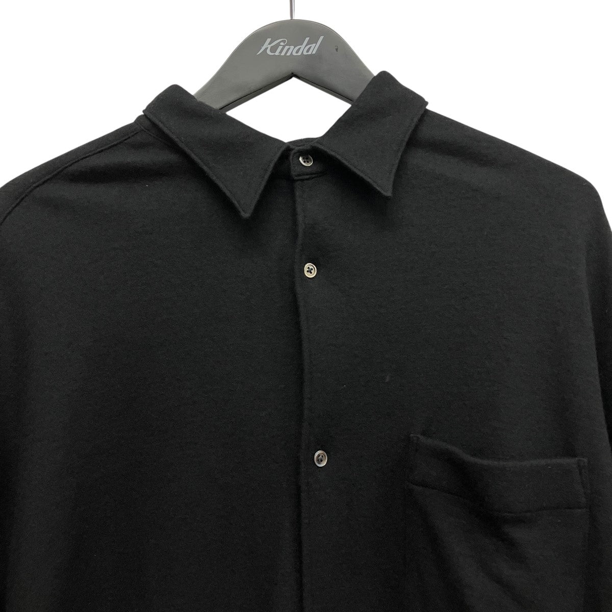 Wool Smooth Flannel Oversized Regular Collar ShirtウールロングスリーブシャツGU253-50221B