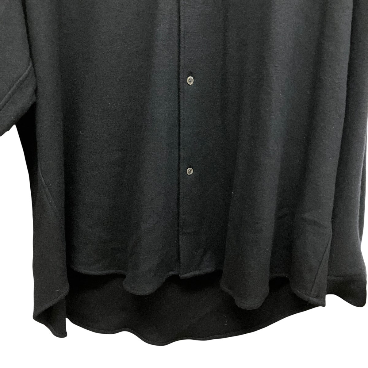 Wool Smooth Flannel Oversized Regular Collar ShirtウールロングスリーブシャツGU253-50221B