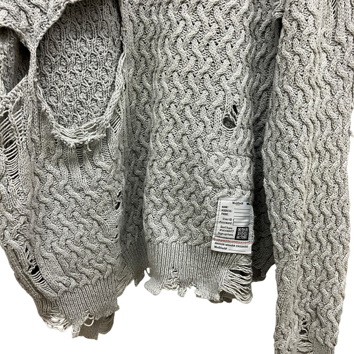 ダメージ加工ニットK14SW701