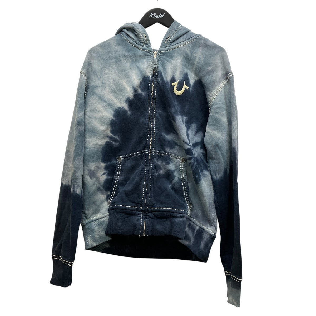 TRUE RELIGION ダメージ加工タイダイジップアップパーカー044-025533 古着・中古-1枚目のアイテム画像