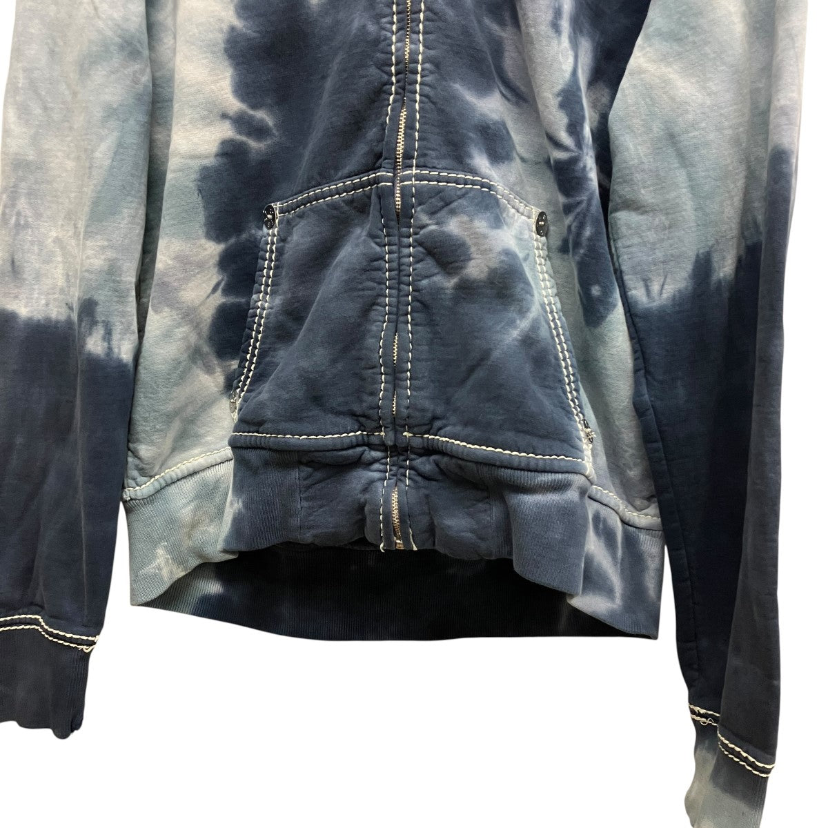 TRUE RELIGION ダメージ加工タイダイジップアップパーカー044-025533 古着・中古-4枚目のアイテム画像