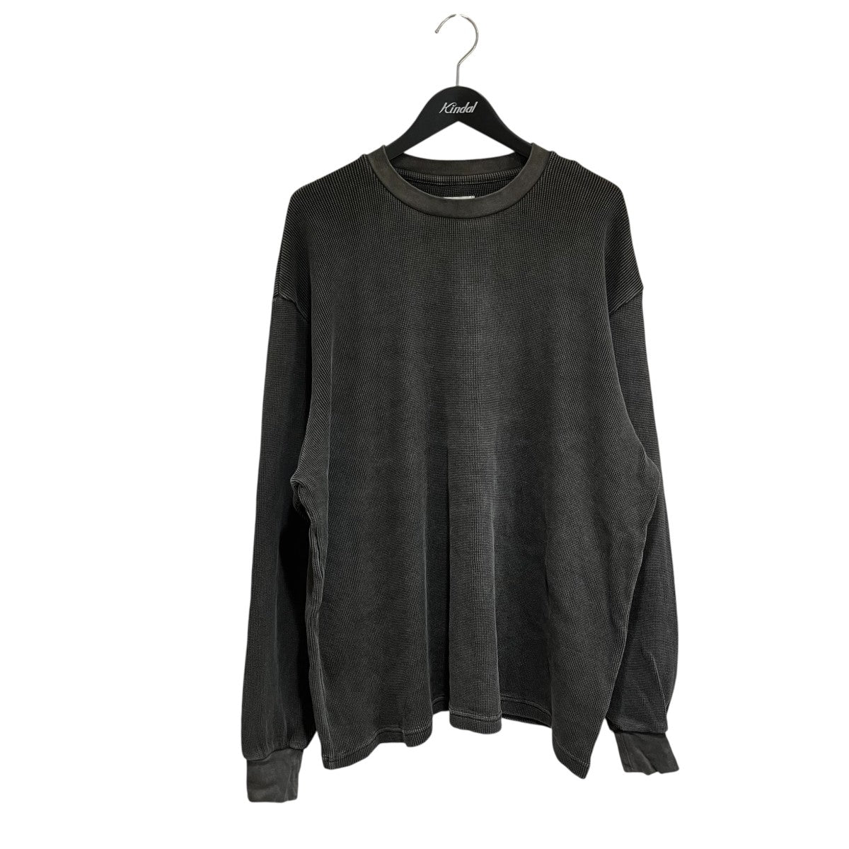 26SS18G Garment Dye Waffle - CHARCOAL PIGMENTワッフル長袖TシャツMJ26S-008