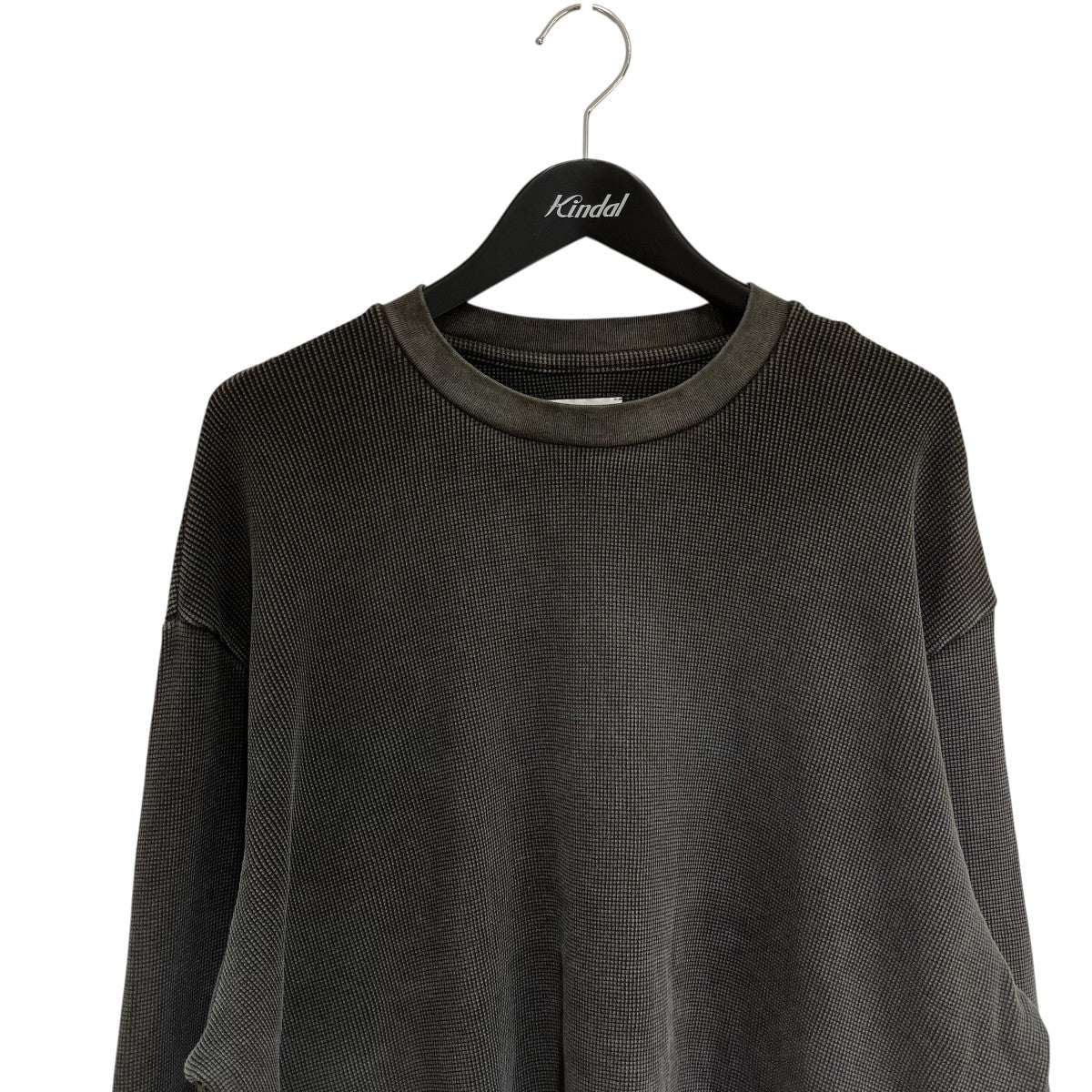 26SS18G Garment Dye Waffle - CHARCOAL PIGMENTワッフル長袖TシャツMJ26S-008