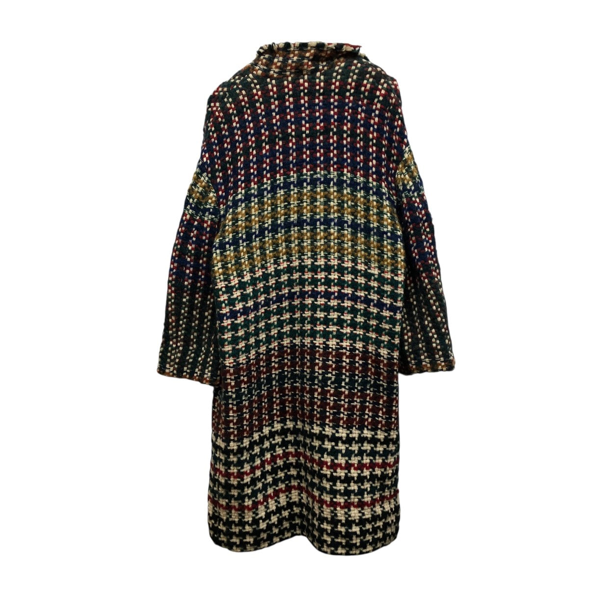 ISABEL MARANT ウールチェックジャガードロングコート78-08-65-08002 古着・中古-2枚目のアイテム画像