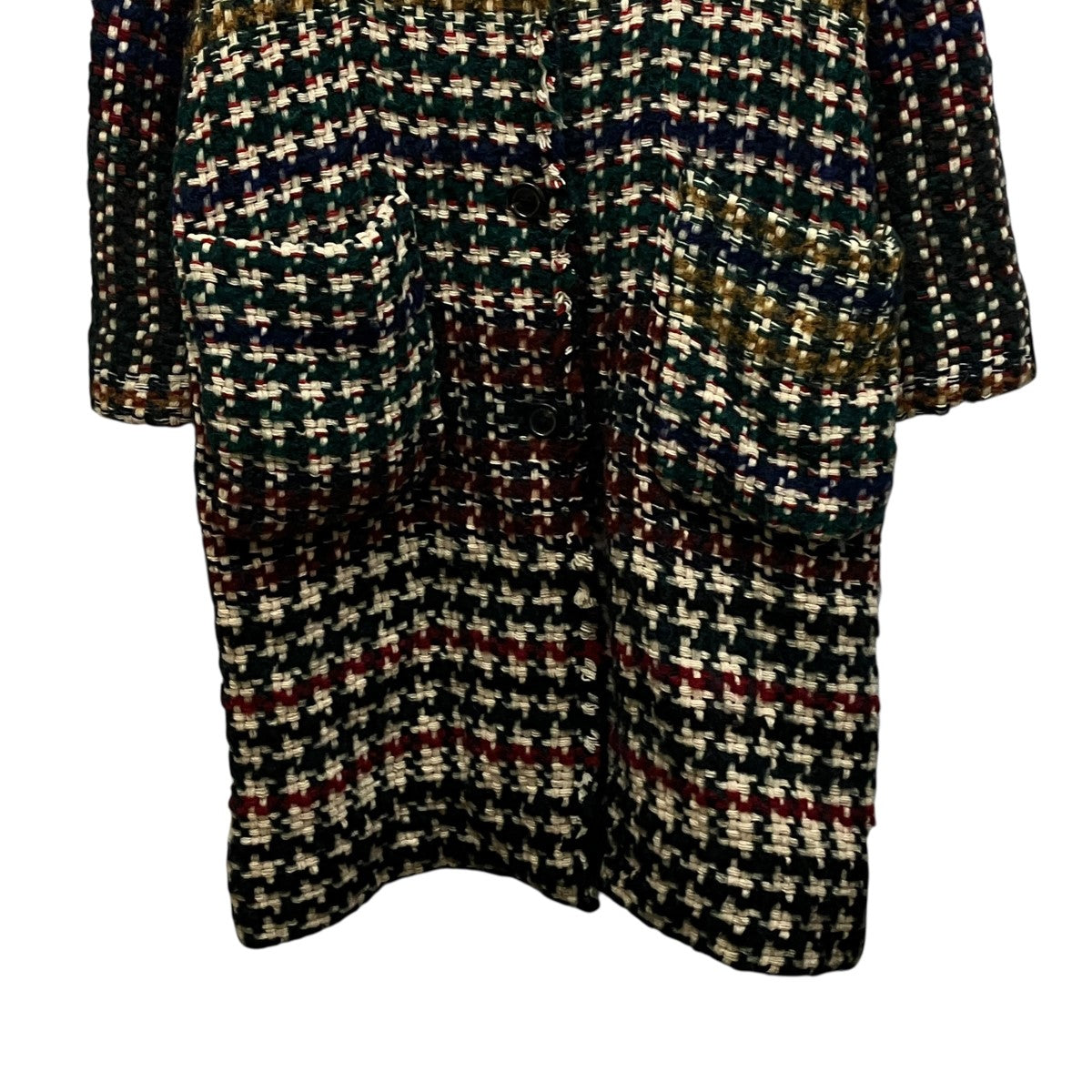 ISABEL MARANT ウールチェックジャガードロングコート78-08-65-08002 古着・中古-5枚目のアイテム画像