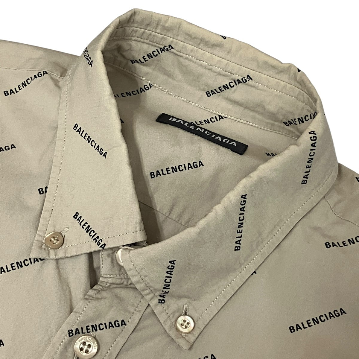 BALENCIAGA 19SSAll-over logo short-sleeve button-down shirt総柄ロゴ半袖ボタンダウンシャツ534332 TBL96 古着・中古-5枚目のアイテム画像
