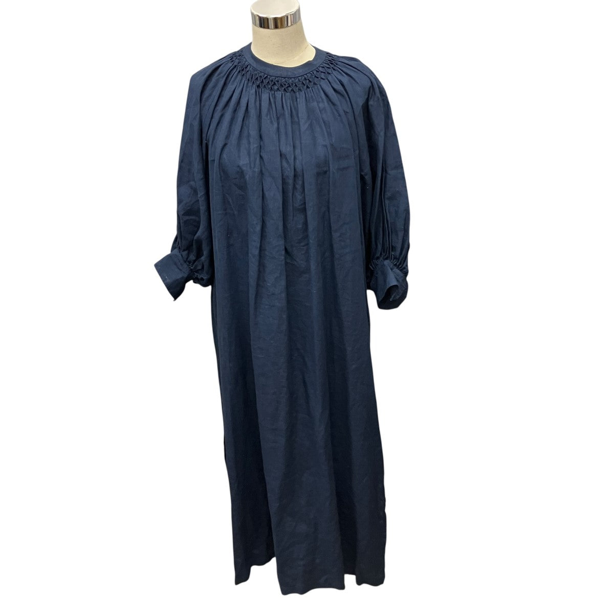 HYKE LINEN SMOCKED MAXI DRESSバルーンスリーブリネンワンピース 古着・中古-1枚目のアイテム画像