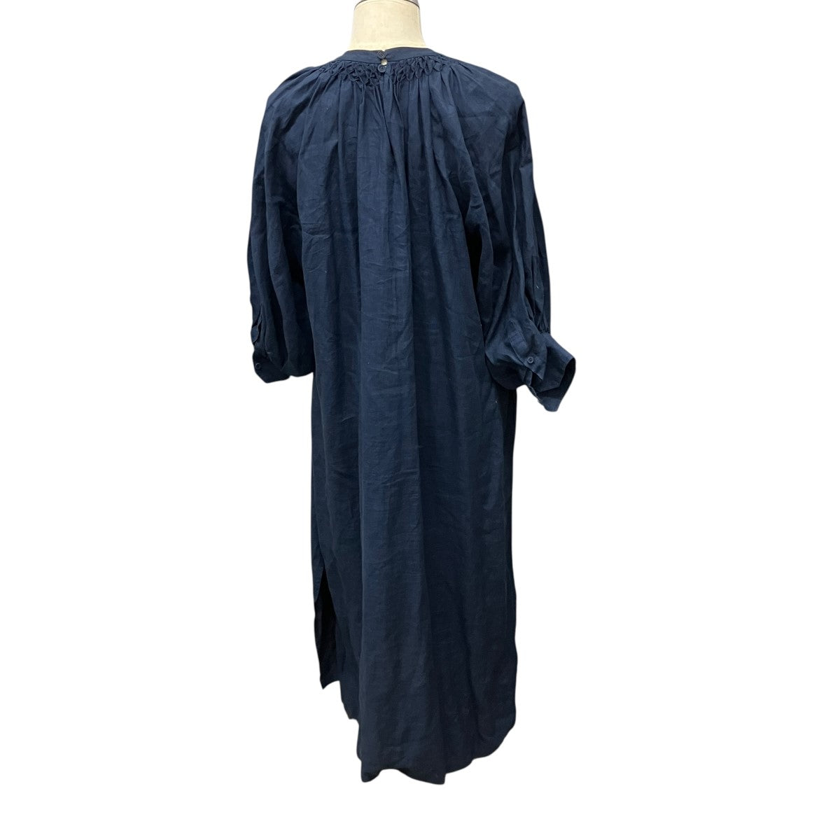 HYKE LINEN SMOCKED MAXI DRESSバルーンスリーブリネンワンピース 古着・中古-2枚目のアイテム画像