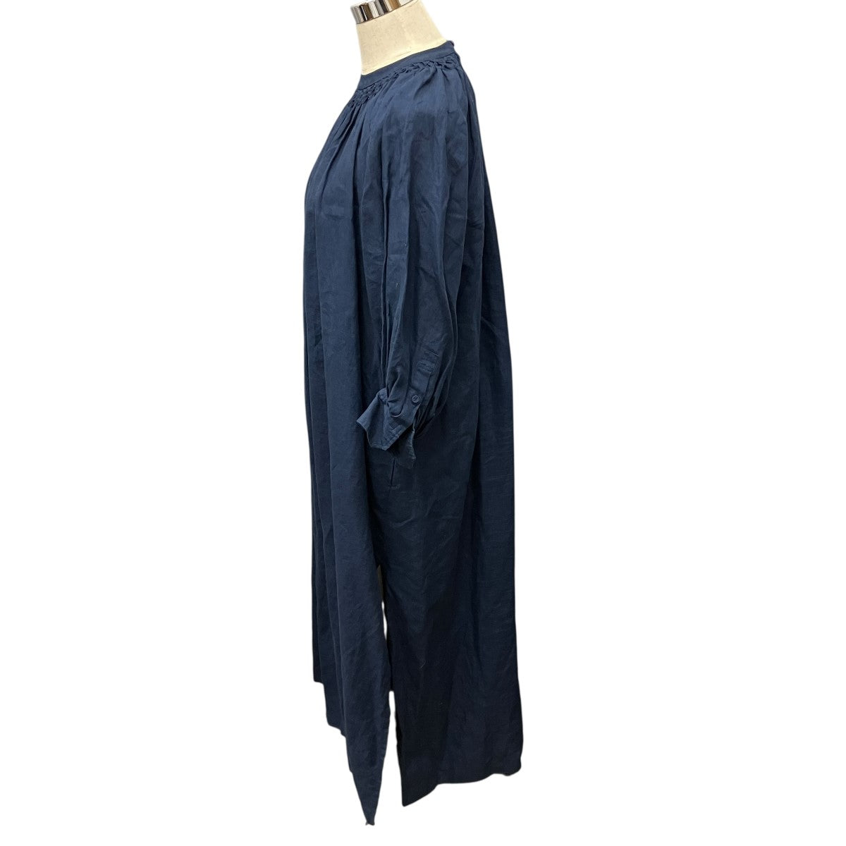 HYKE LINEN SMOCKED MAXI DRESSバルーンスリーブリネンワンピース 古着・中古-3枚目のアイテム画像