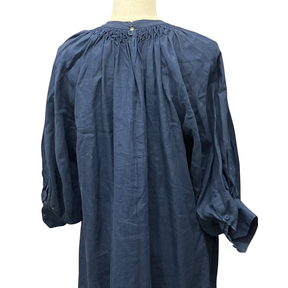 HYKE LINEN SMOCKED MAXI DRESSバルーンスリーブリネンワンピース 古着・中古-5枚目のアイテム画像