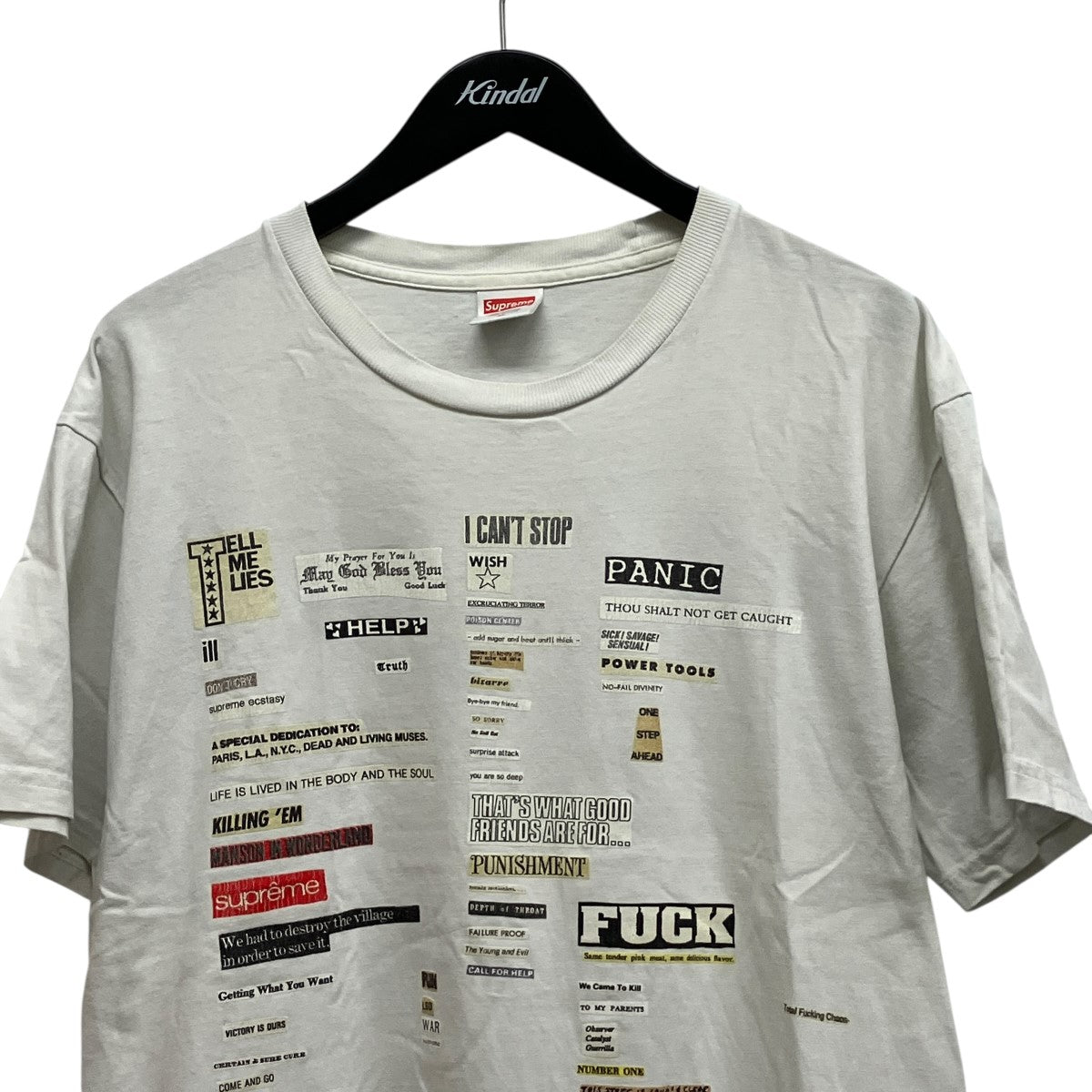 Supreme 18AWCutouts TeeロゴプリントTシャツ 古着・中古-3枚目のアイテム画像