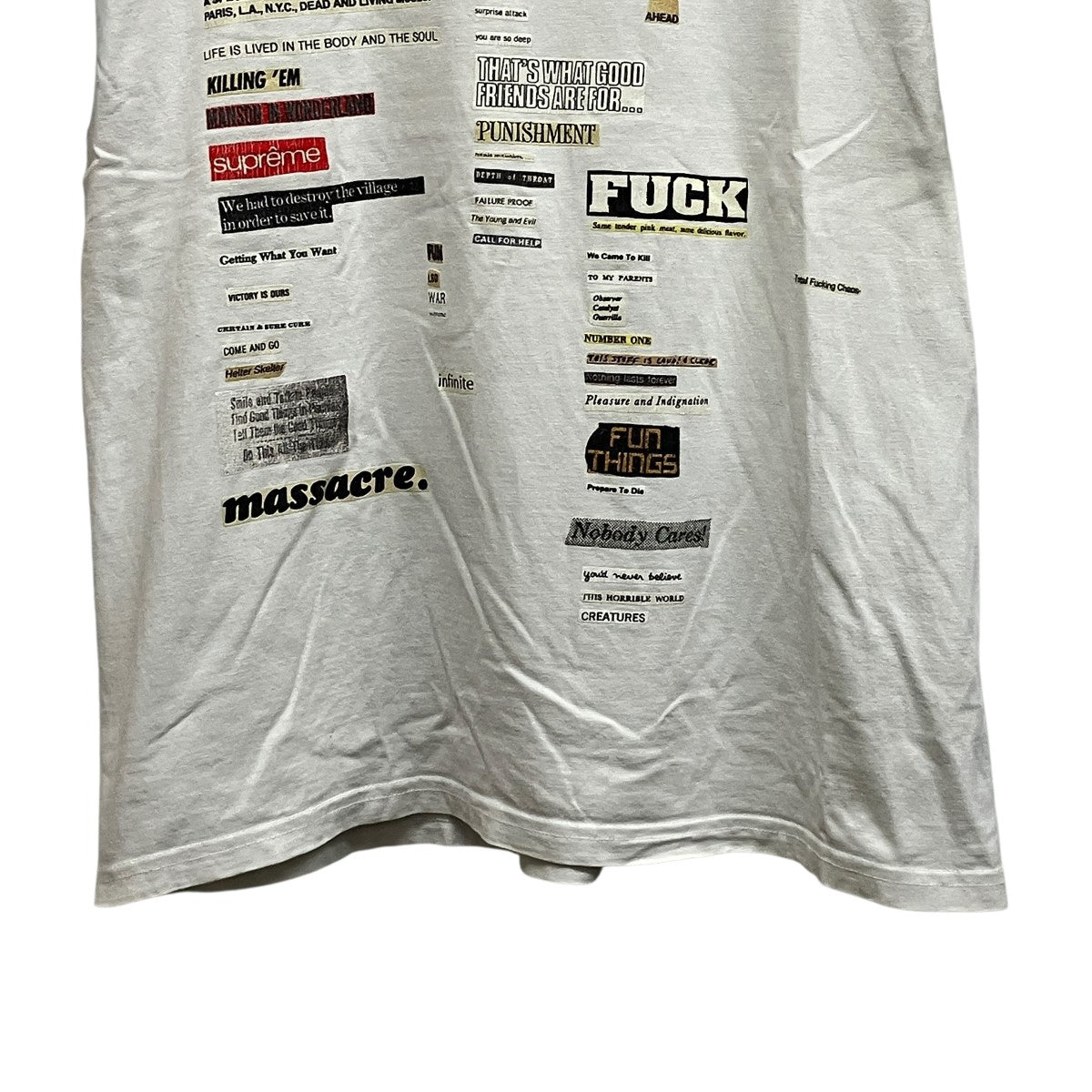 Supreme 18AWCutouts TeeロゴプリントTシャツ 古着・中古-4枚目のアイテム画像