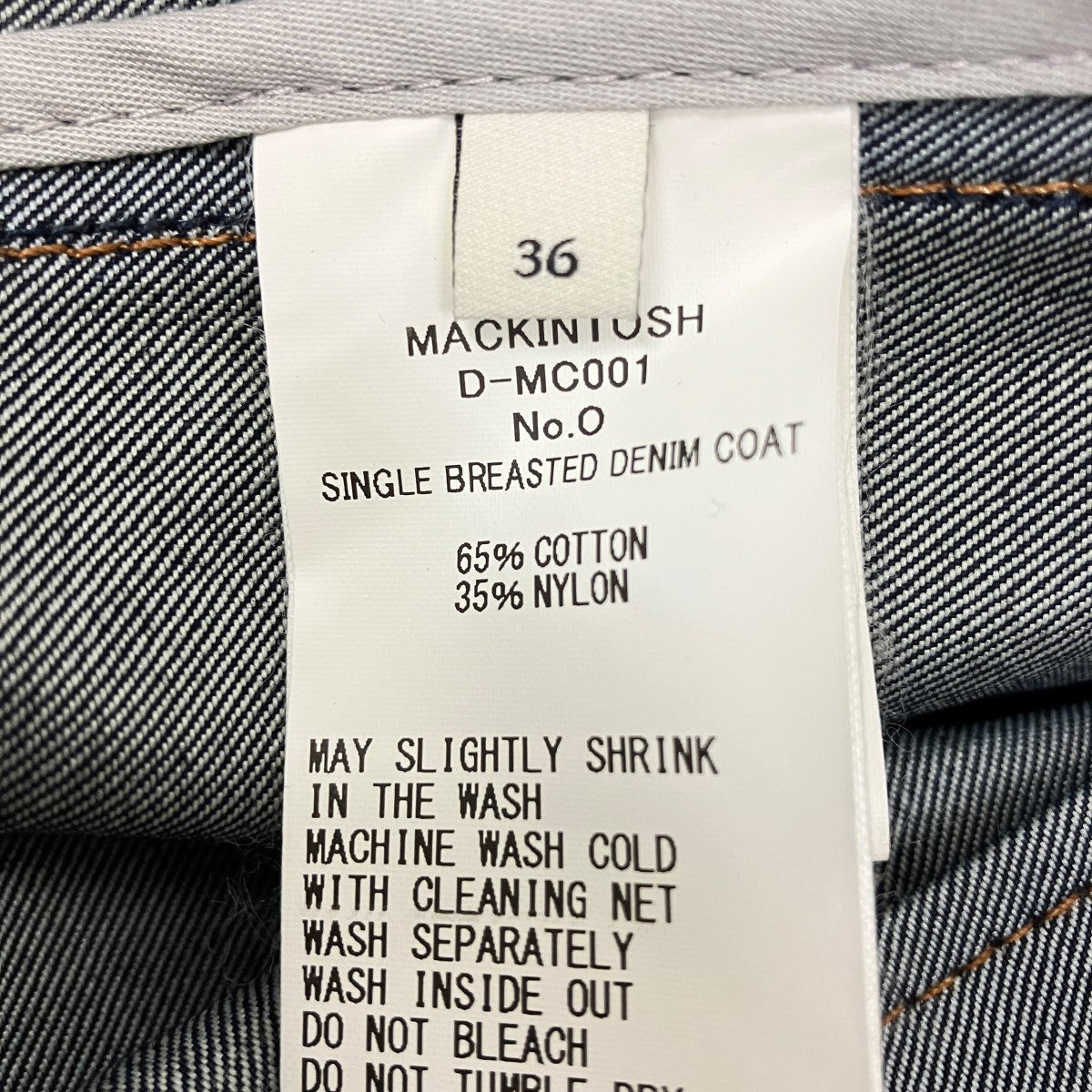 MACKINTOSH デニムステンカラーコートD-MC001 古着・中古-8枚目のアイテム画像