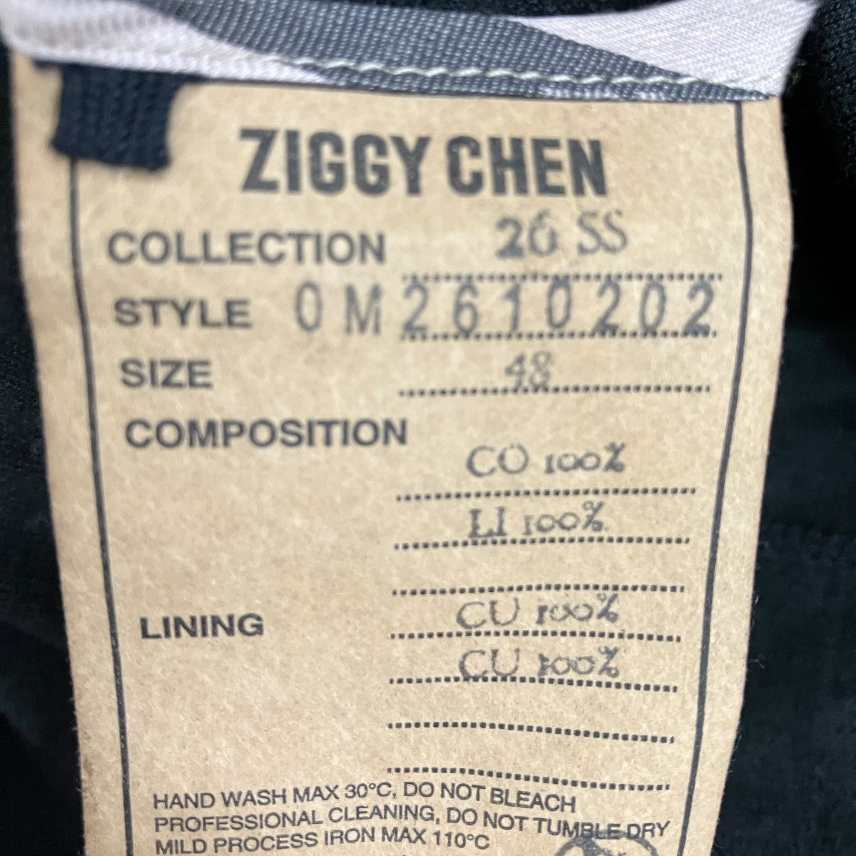 ZIGGY CHEN 26SSFUSION COLLAR T-SHIRTプルオーバー半袖シャツOM2610202 古着・中古-6枚目のアイテム画像