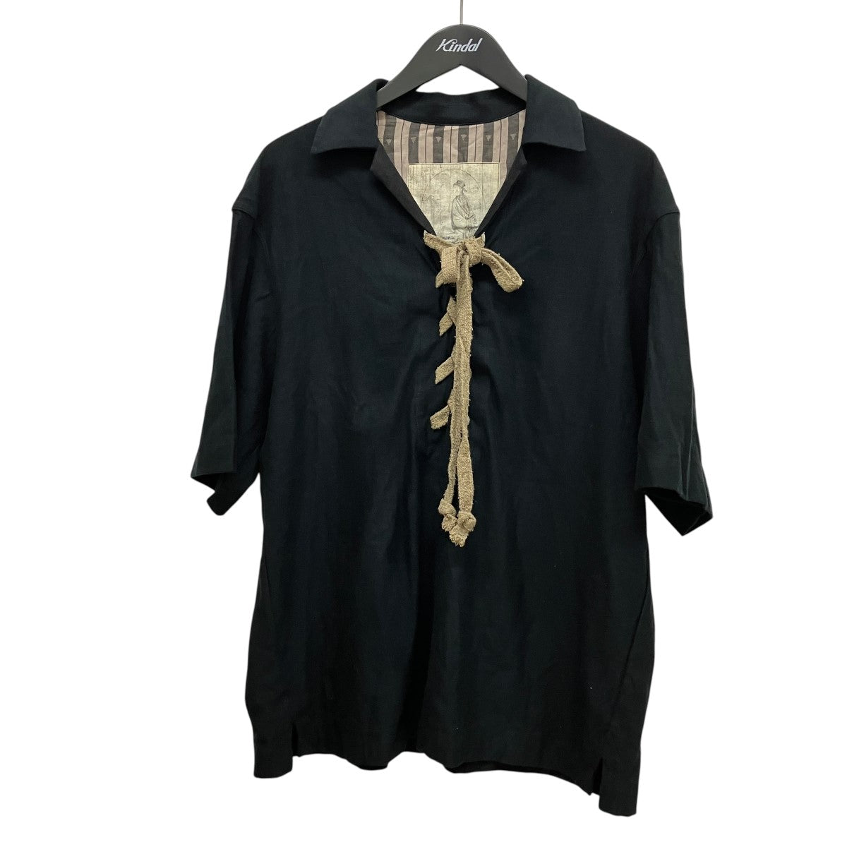 ZIGGY CHEN 26SSSTRING FASTENED RUGBY T-SHIRTドローコードプルオーバー半袖ラガーTシャツOM2610206 古着・中古-1枚目のアイテム画像