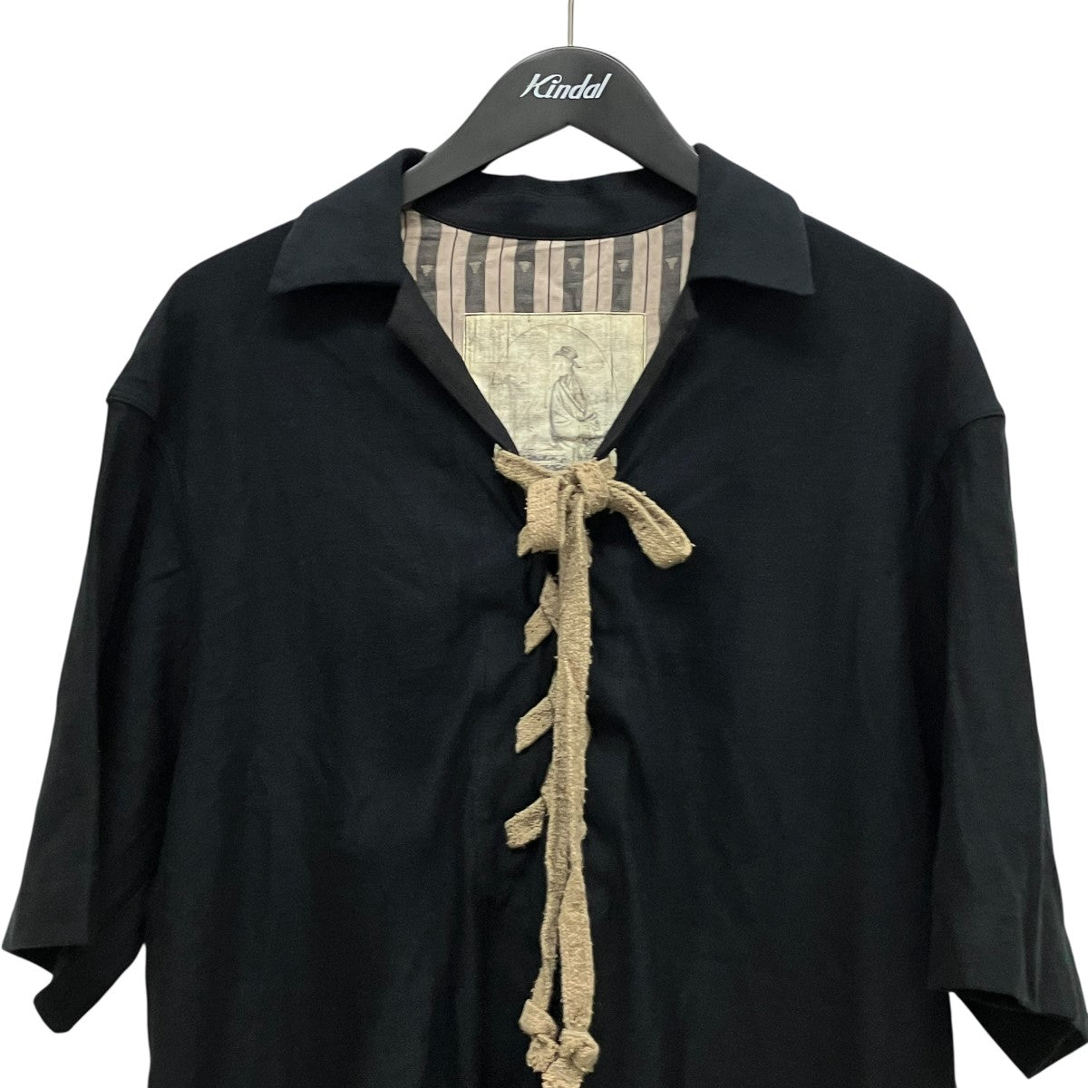 ZIGGY CHEN 26SSSTRING FASTENED RUGBY T-SHIRTドローコードプルオーバー半袖ラガーTシャツOM2610206 古着・中古-3枚目のアイテム画像