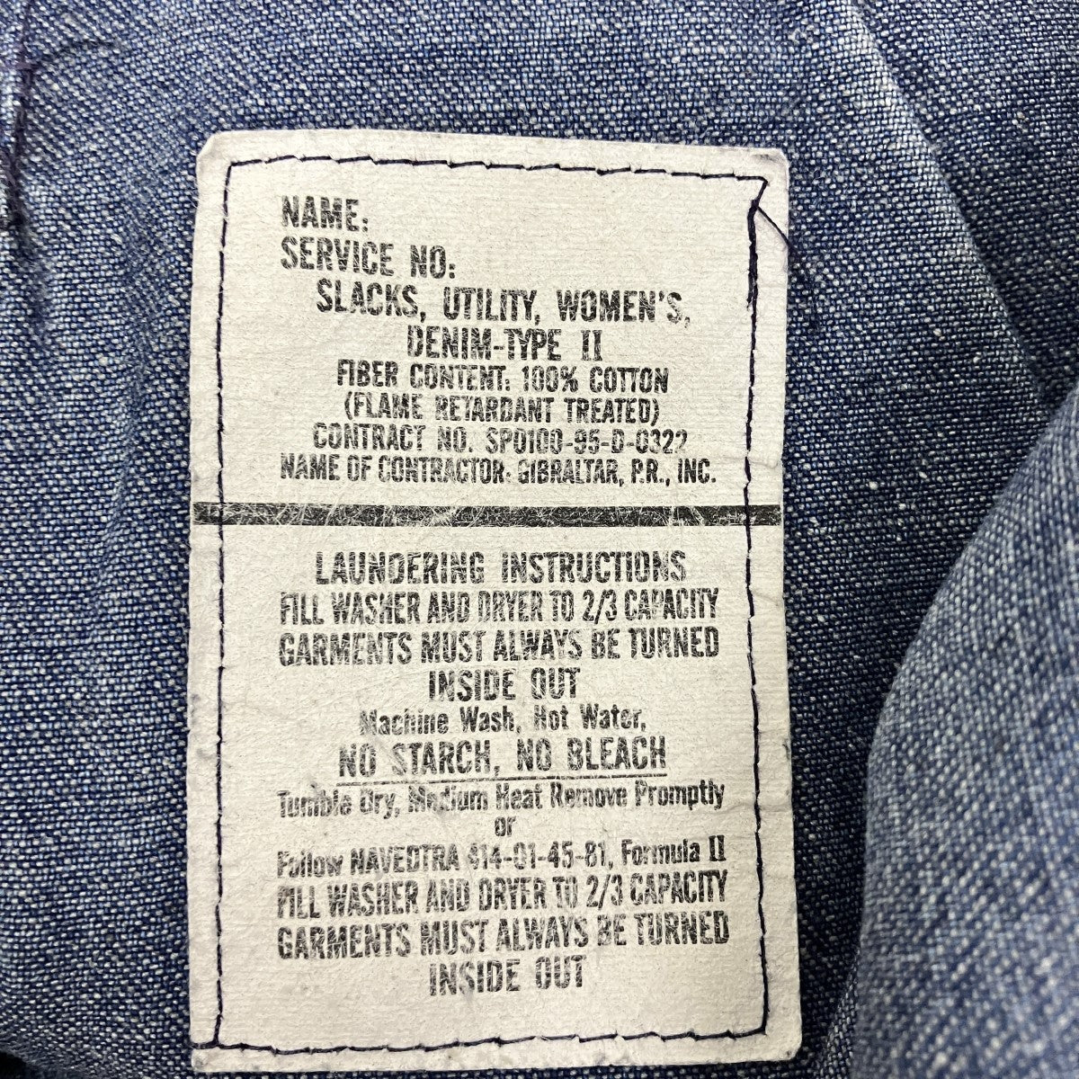 U’S NAVY 90s DENIM-TYPE2ベルボトムデニムパンツ8410-01-182-3905 古着・中古-6枚目のアイテム画像