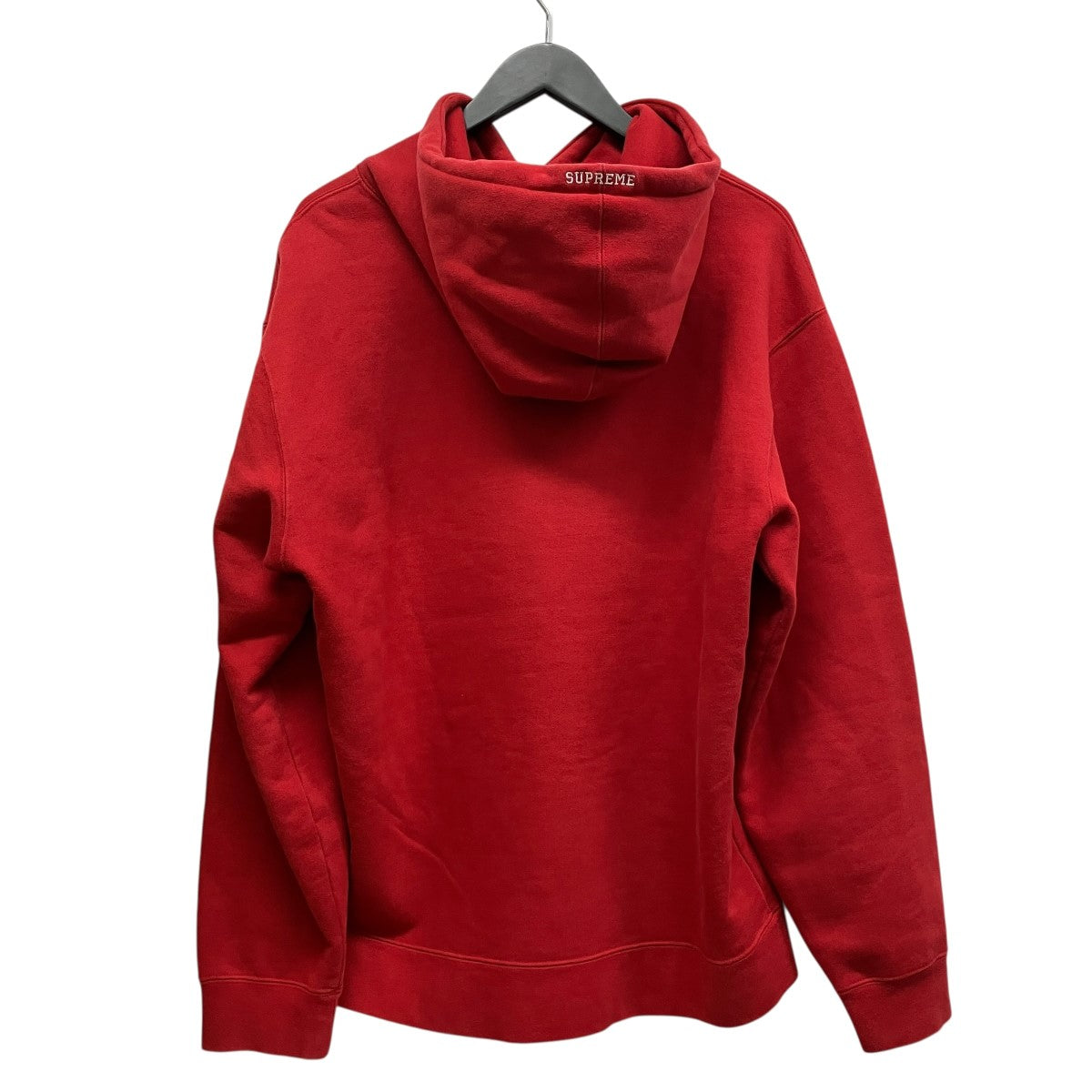 19AWLeather Applique Hooded Sweatshirt  RedレザーロゴプルオーバーパーカーCK6225-687