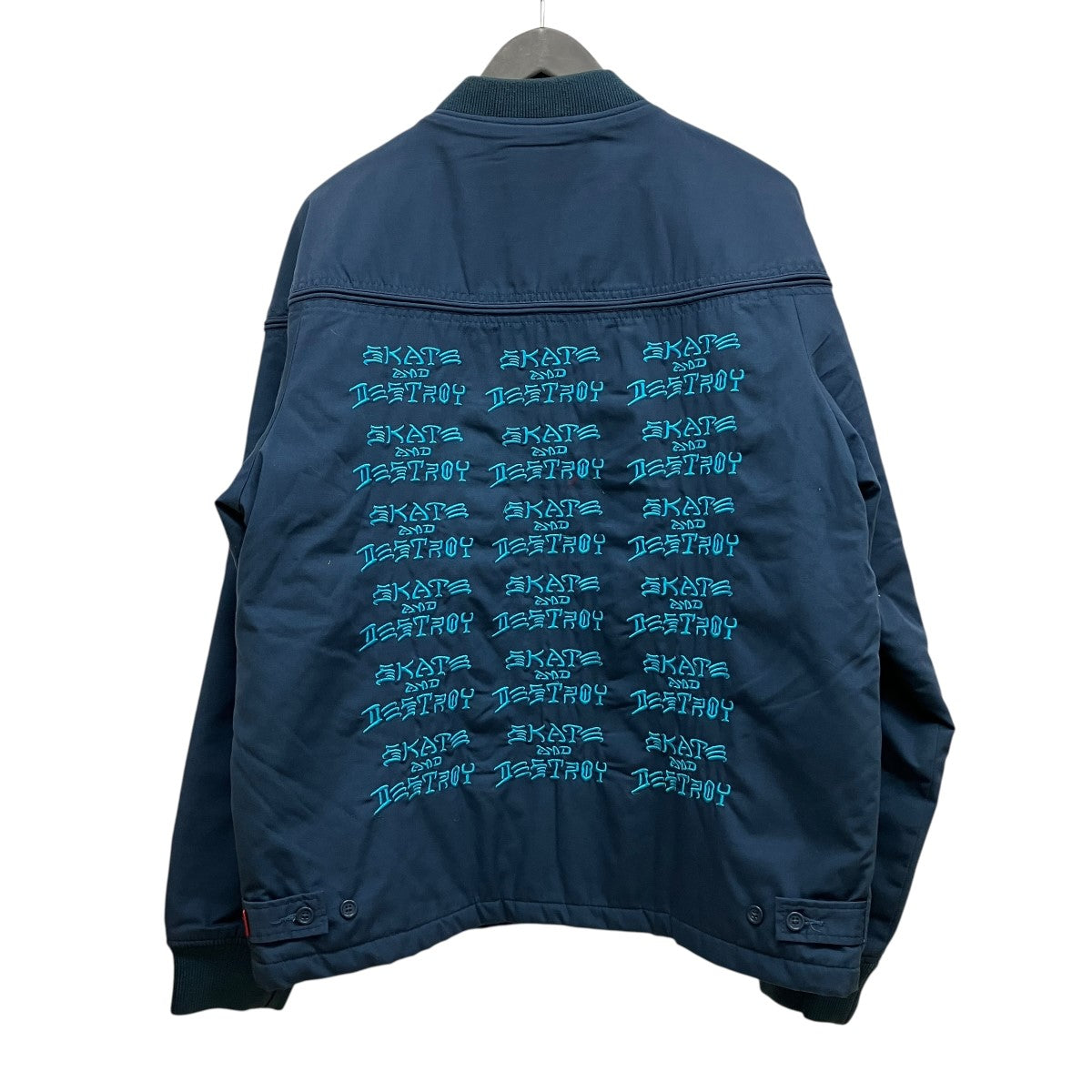 Supreme×THRASHER Poplin Crew Jacket Blueバック刺しゅう中綿ブルゾン 古着・中古-2枚目のアイテム画像