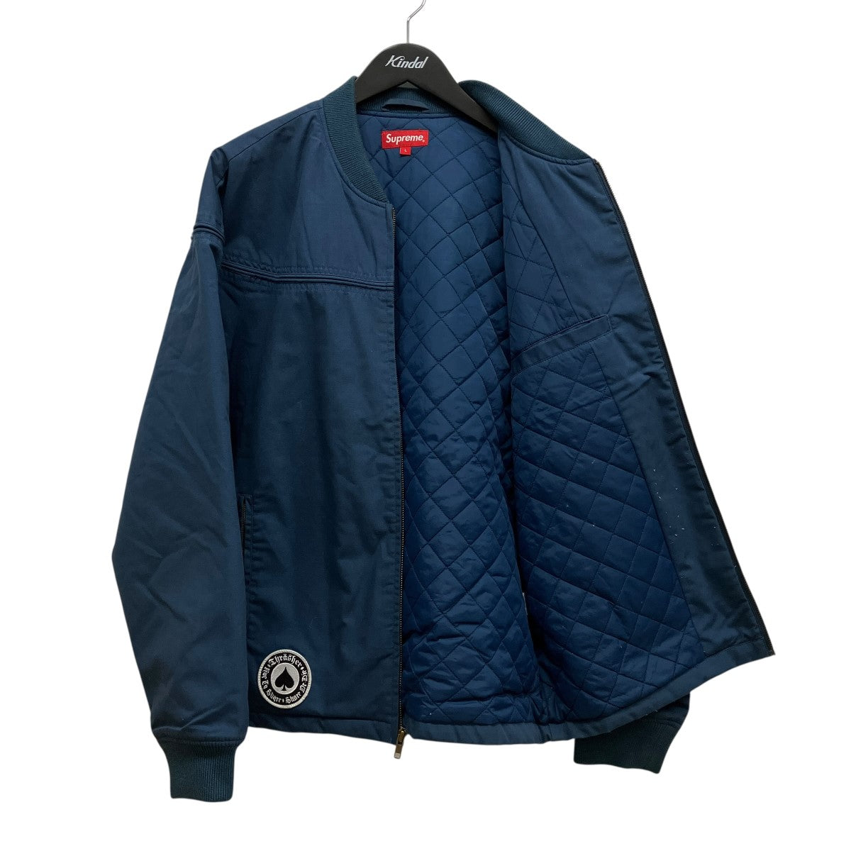 Supreme×THRASHER Poplin Crew Jacket Blueバック刺しゅう中綿ブルゾン 古着・中古-5枚目のアイテム画像