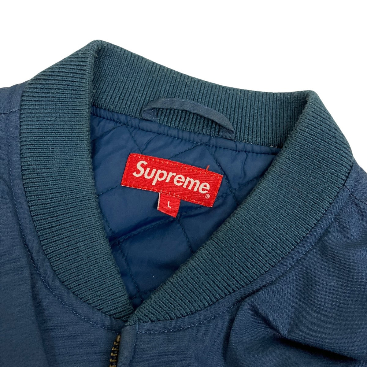 Supreme×THRASHER Poplin Crew Jacket Blueバック刺しゅう中綿ブルゾン 古着・中古-8枚目のアイテム画像
