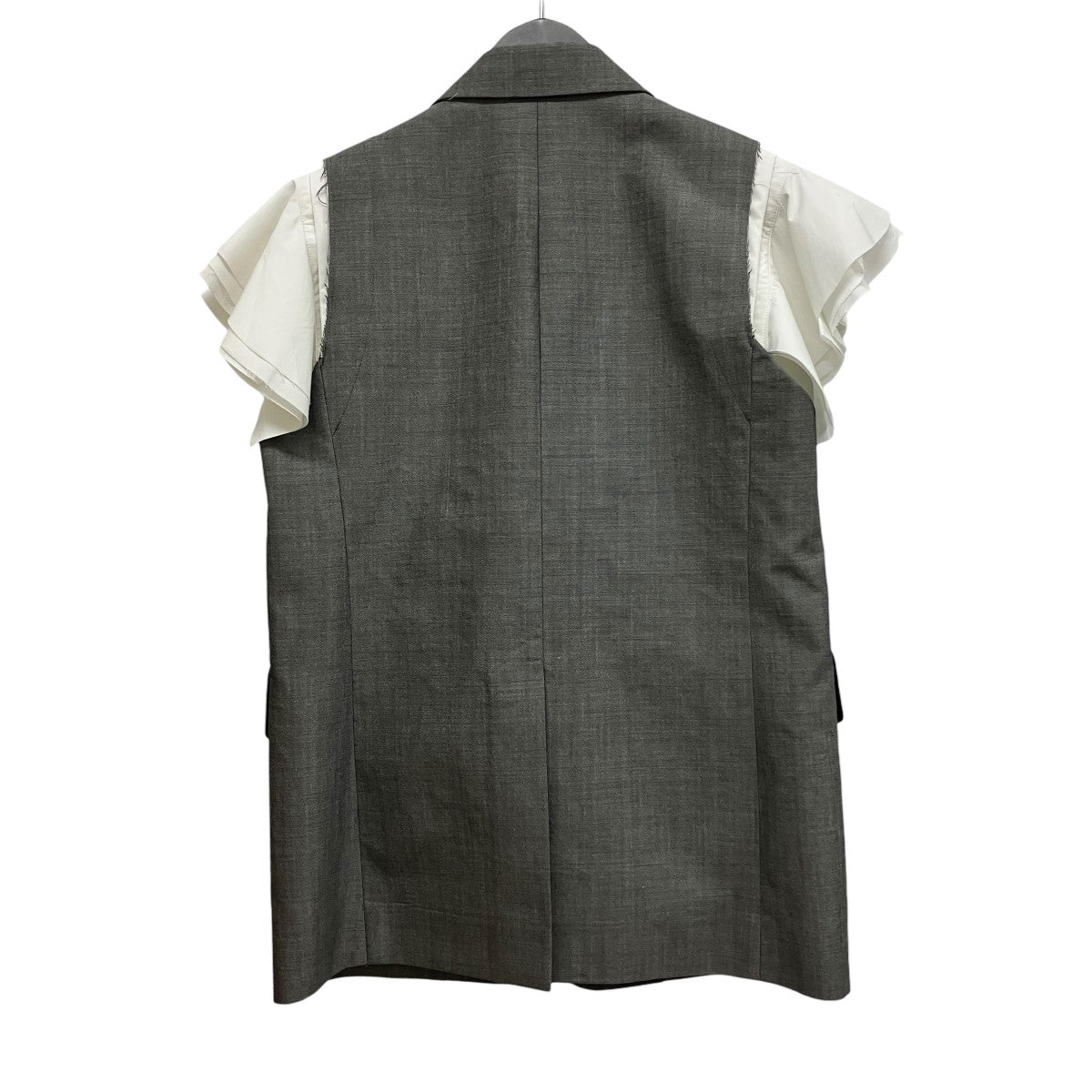 TOGA 26SSWOOL MOHAIR SLEEVELESS JACKETテーラードフリルカットオフジャケットTA261-FD077 古着・中古-2枚目のアイテム画像