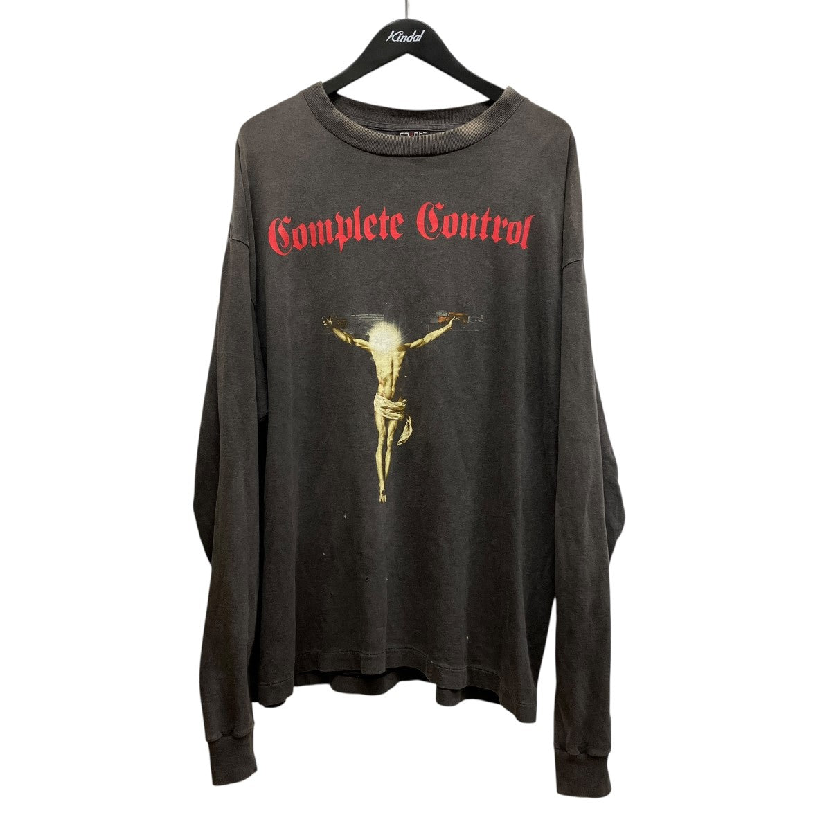 25SS×Kosuke Kawamura COMPLETE CONTRL KK LS TEEヴィンテージ加工プリントカットソーSM-HR8-0000-C26
