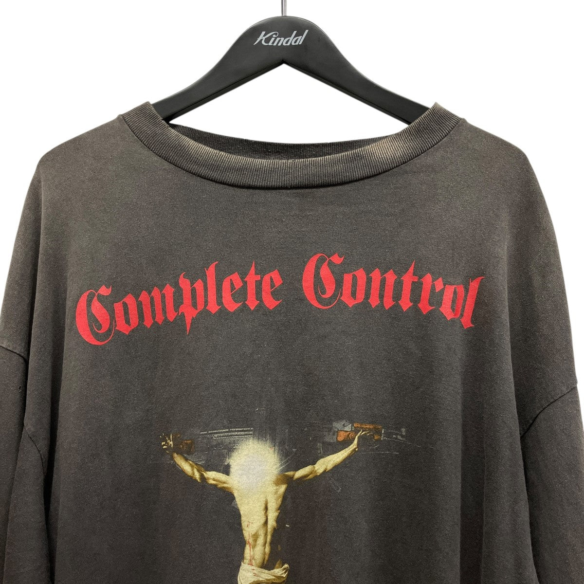 25SS×Kosuke Kawamura COMPLETE CONTRL KK LS TEEヴィンテージ加工プリントカットソーSM-HR8-0000-C26