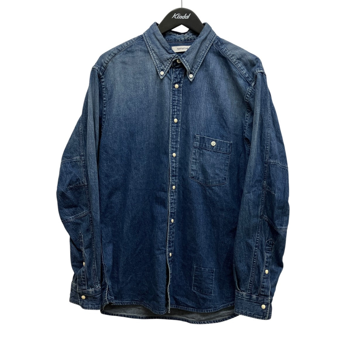 DWELLER B．D． SHIRT COTTON 8oz DENIM VWヴィンテージ加工ボタンダウンデニムシャツNN-S4303