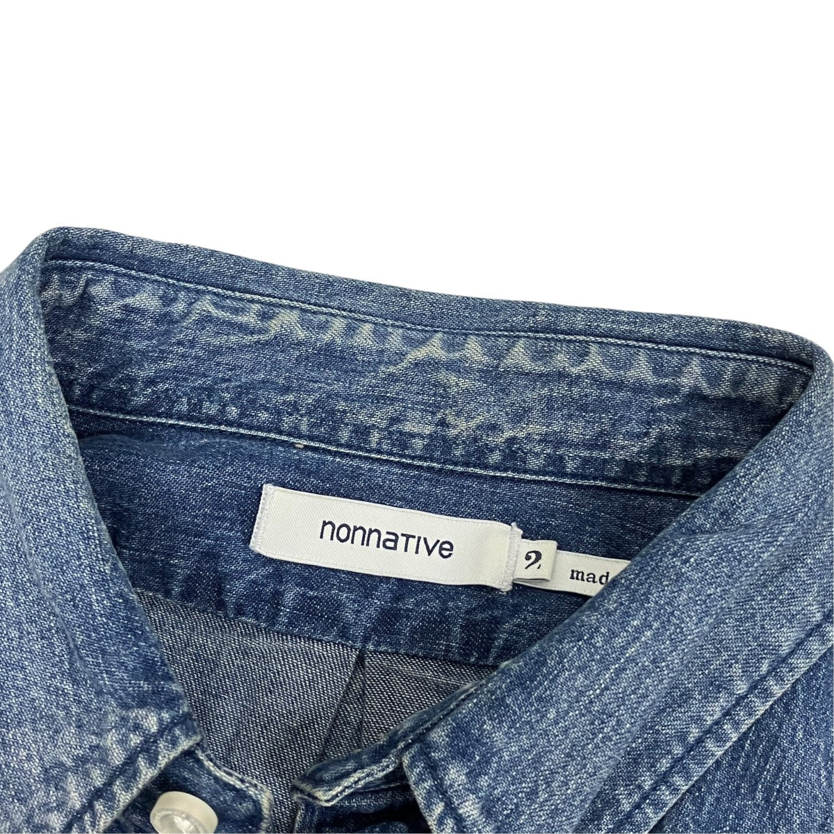 DWELLER B．D． SHIRT COTTON 8oz DENIM VWヴィンテージ加工ボタンダウンデニムシャツNN-S4303