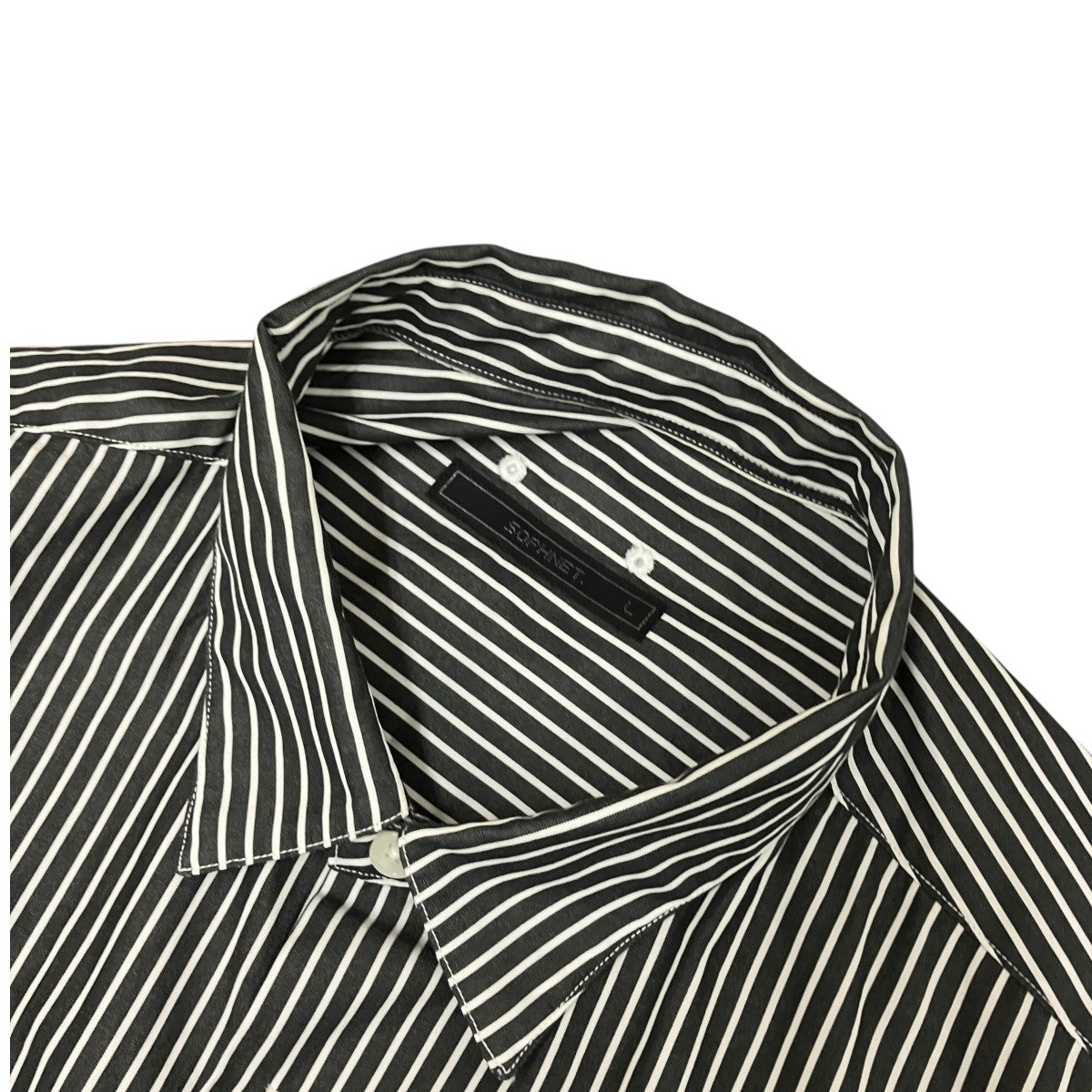 半袖ストライプシャツSOPH-240028 REGULAR COLLAR S/S SHIRT