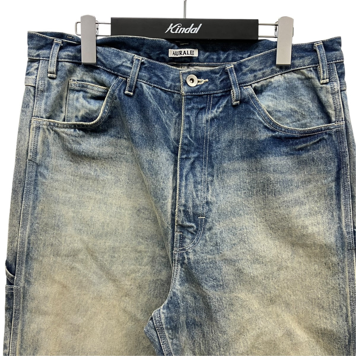 AURALEE SELVEDGE FADED HEAVY DENIM PAINTER PANTS #FADED INDIGOデニムパンツA24AP01DH 古着・中古-3枚目のアイテム画像