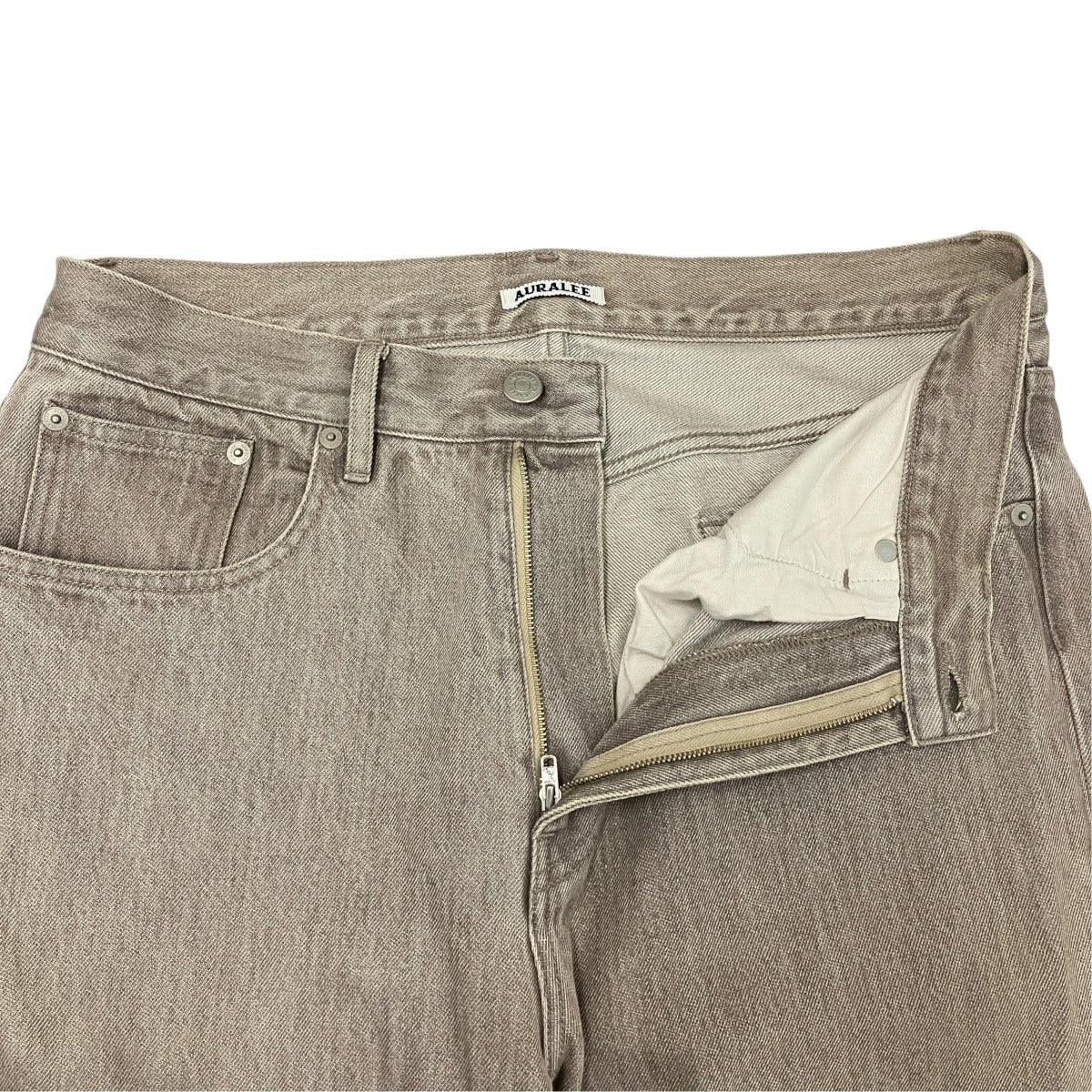 AURALEE HARD TWIST FADED BROWN DENIM 5P PANTSデニムパンツA22SP01MD 古着・中古-5枚目のアイテム画像